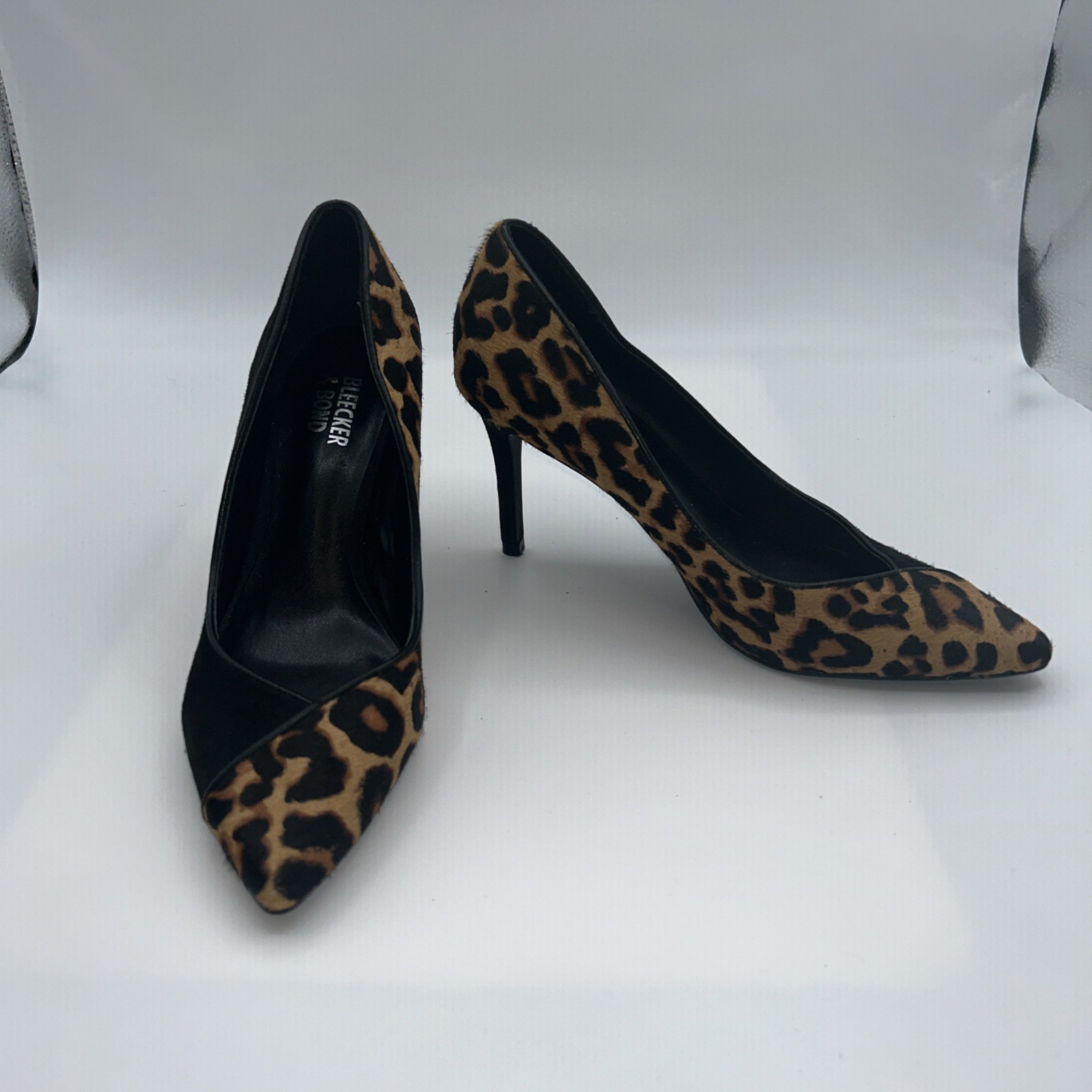 BLEECKER & BOND Women’s Parker Pumps Calf Hair and Suede BLK/Leopard SZ: 6.5 M