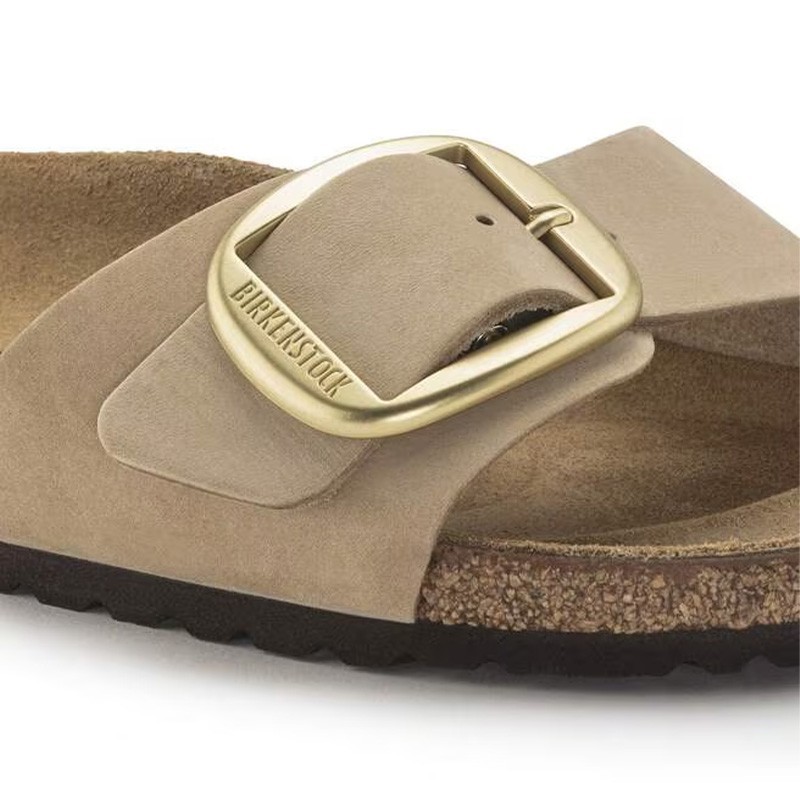Birkenstock Madrid Big Buckle Sandcastle Nubuck Leather Women’s Sandals Narrow