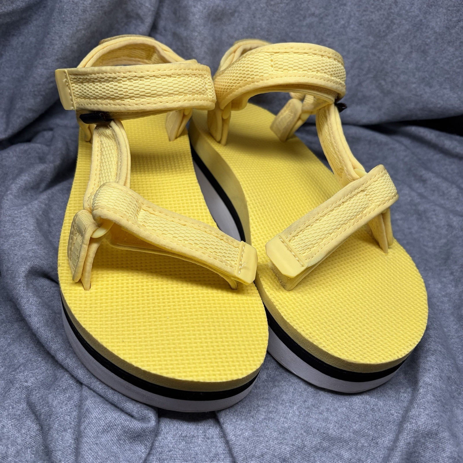 TEVA FLATFORM UNIVERSAL MESH PRINT LIMELIGHT PLATFORM SANDAL US 6 EU 37