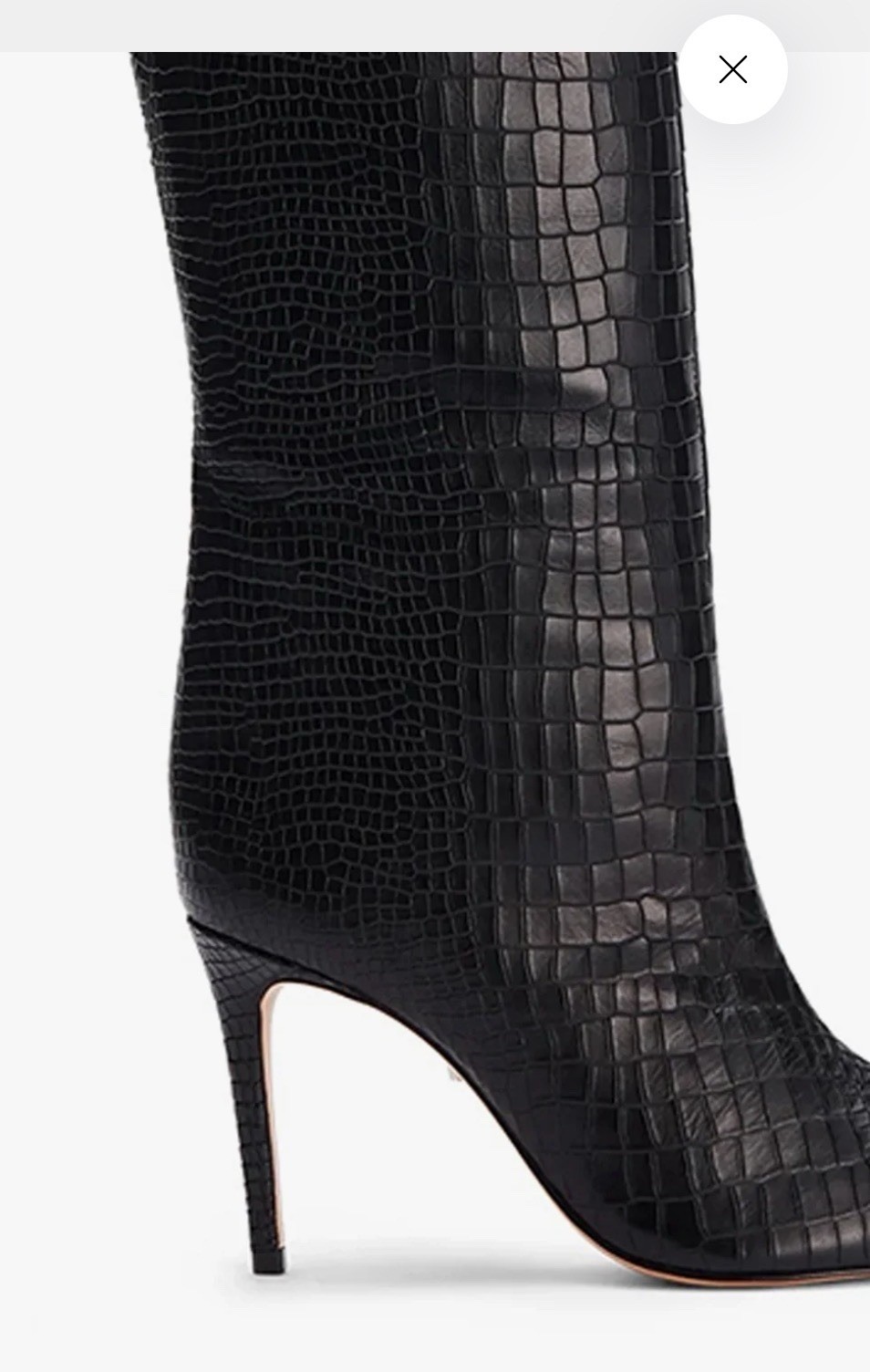 Schutz Maryana Black Croc Embossed Leather Boots Women’s Size 8.5 Block Heel
