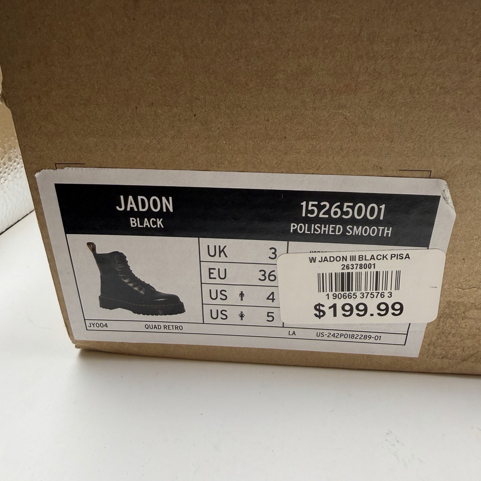 Dr. Martens Jadon Platform Leather Women’s Boot – Black Polished Smooth, Size: 5