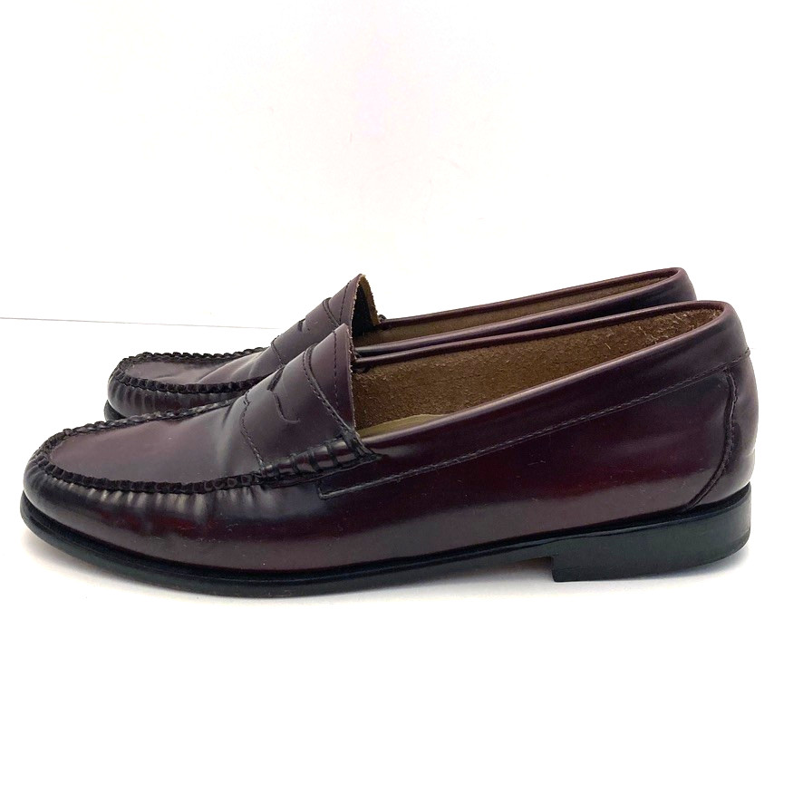 GH Bass Weejuns Penny Loafer Womens 9M Burgundy Leather Unlined Handcrafted