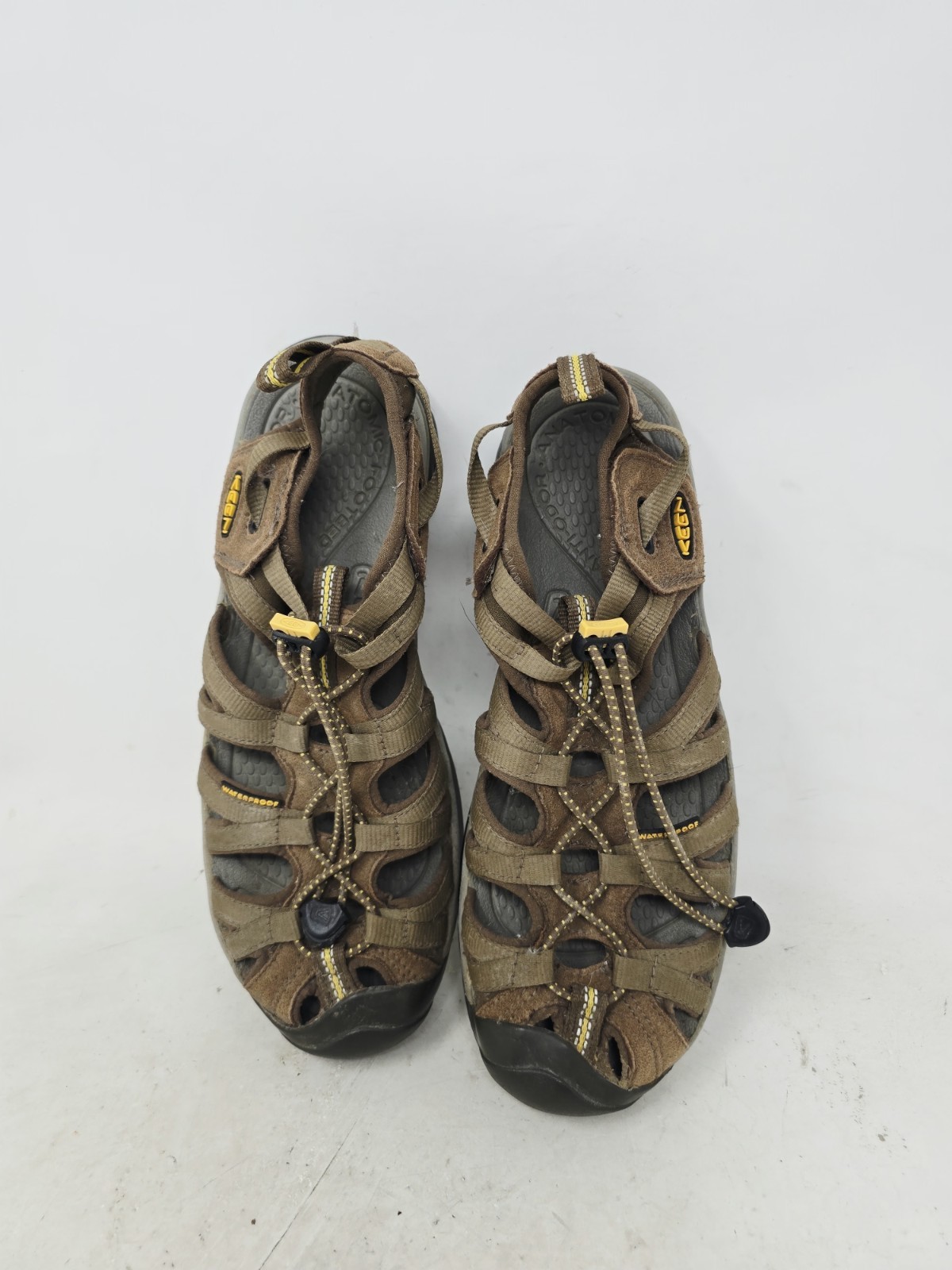Keen Womens Whisper Brown Yellow Outdoor Sports Waterproof Sandals Size 10