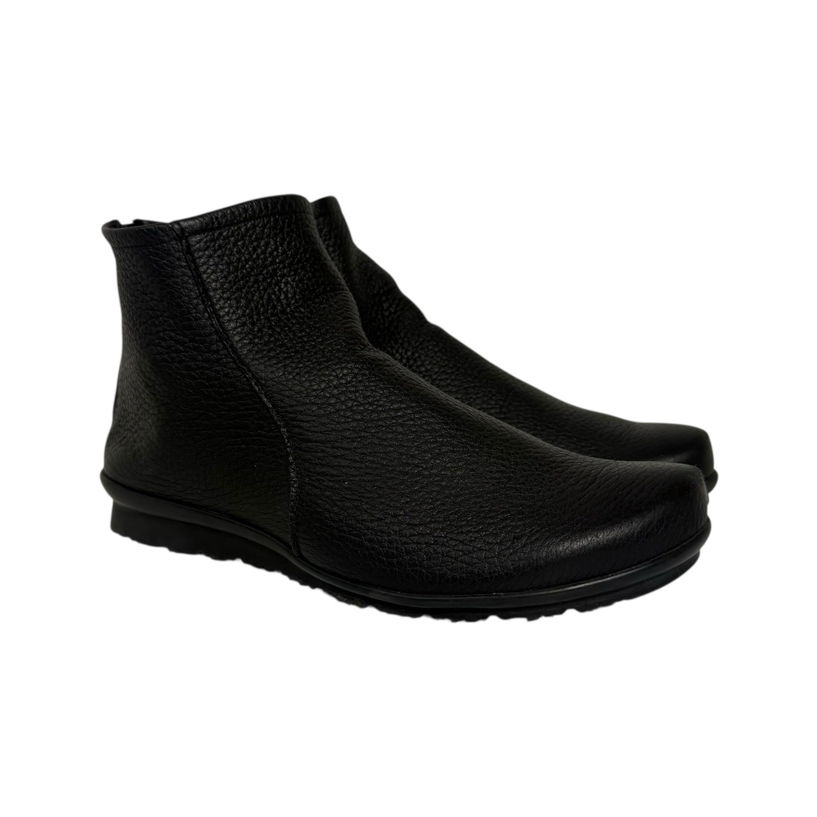 ARCHE Baryky Black Deerskin Leather Back Zip Ankle Boots France EU 36 US 5.5