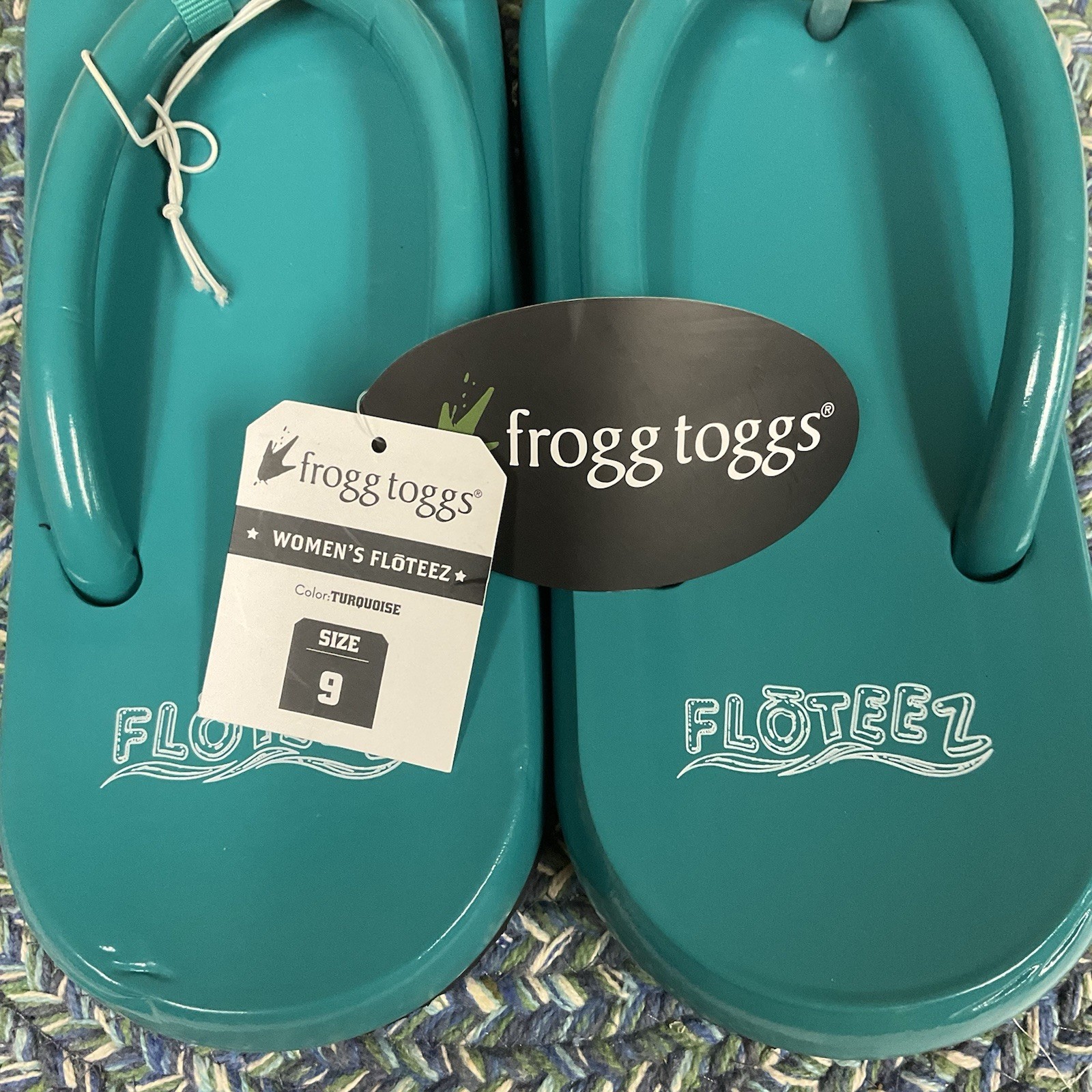 Women’s Frogg Toggs “Floteez” Sandals Turquoise Floats In Water Beach Pool Sz 9