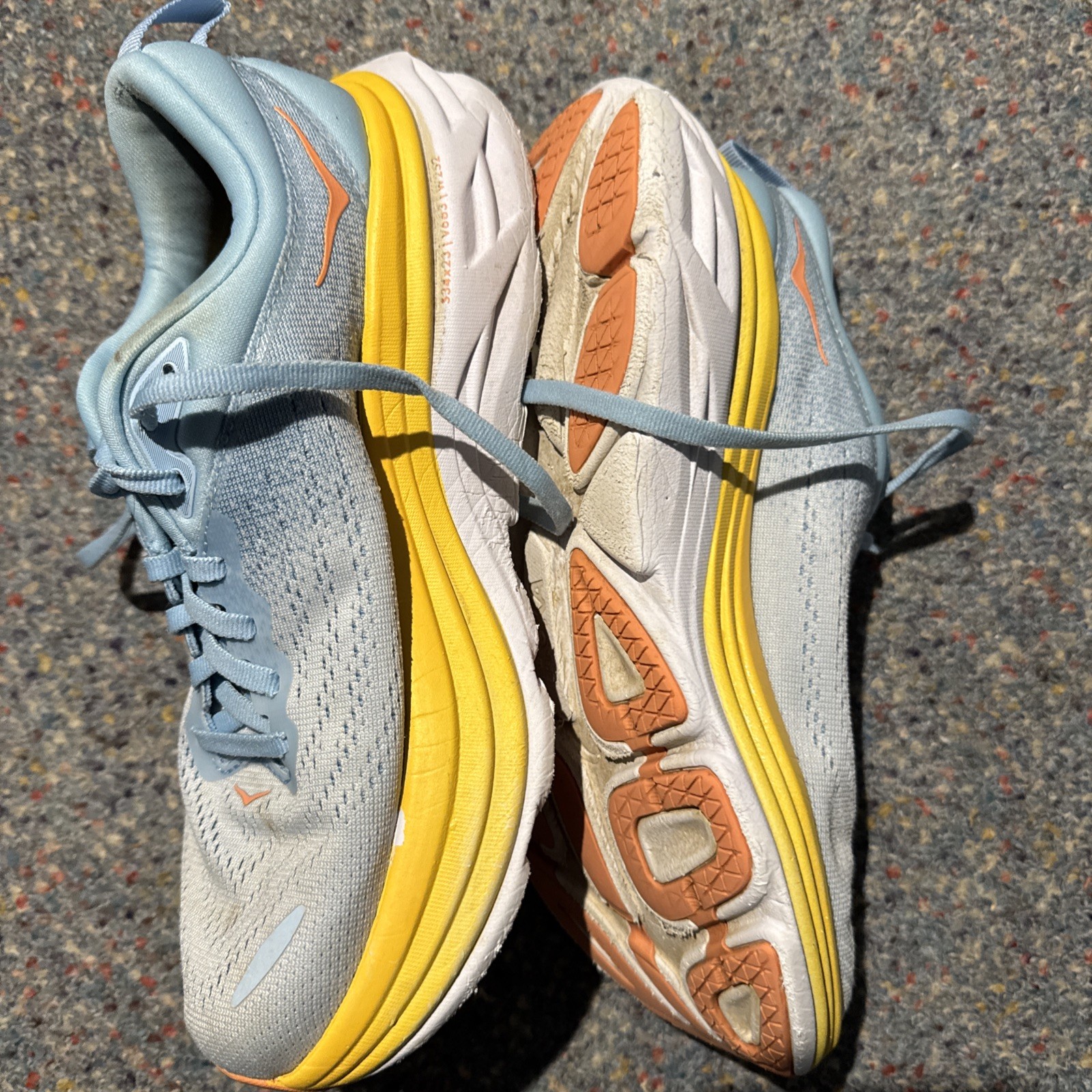 Hoka Bondi 8 Womens 6.5B Running Shoe Blue Cushion Comfort Sneaker Summer Song