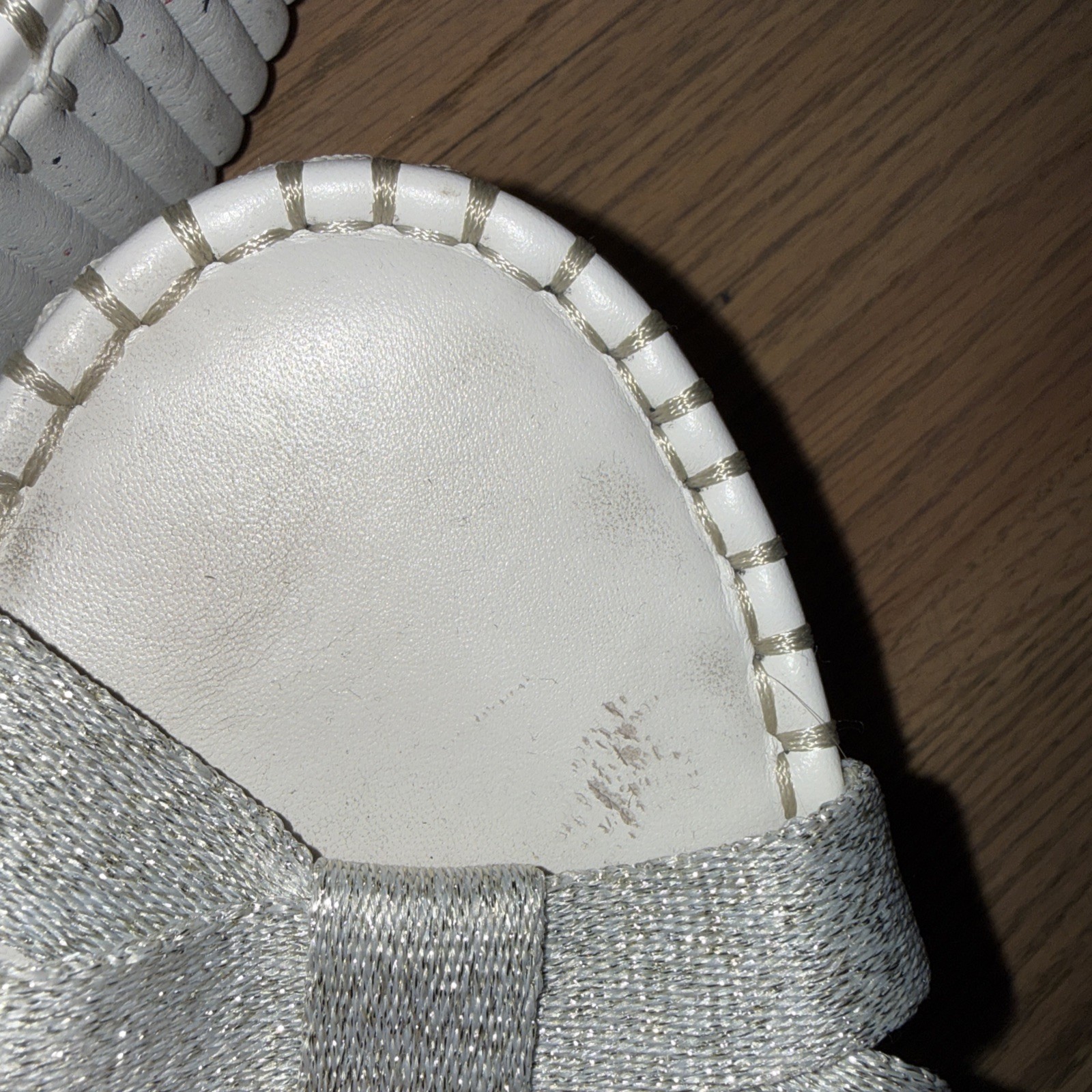 Chloe Womens Wedge Heel Platform Ankle Cross Strap Sandals White Silver Size 39