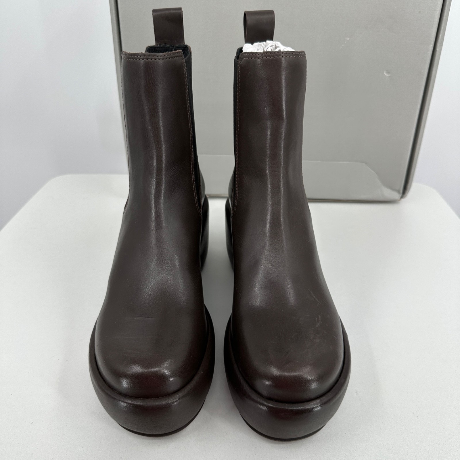 Everlane The Puffa Boot in Dark Brown size 9 Chelsea Ankle 3.25″ Chunky Platform