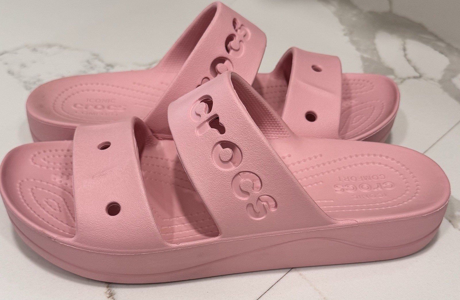 CROCS Baya Platform Slide Sandals – Women’s 910Bubblegum Pink Two Strap