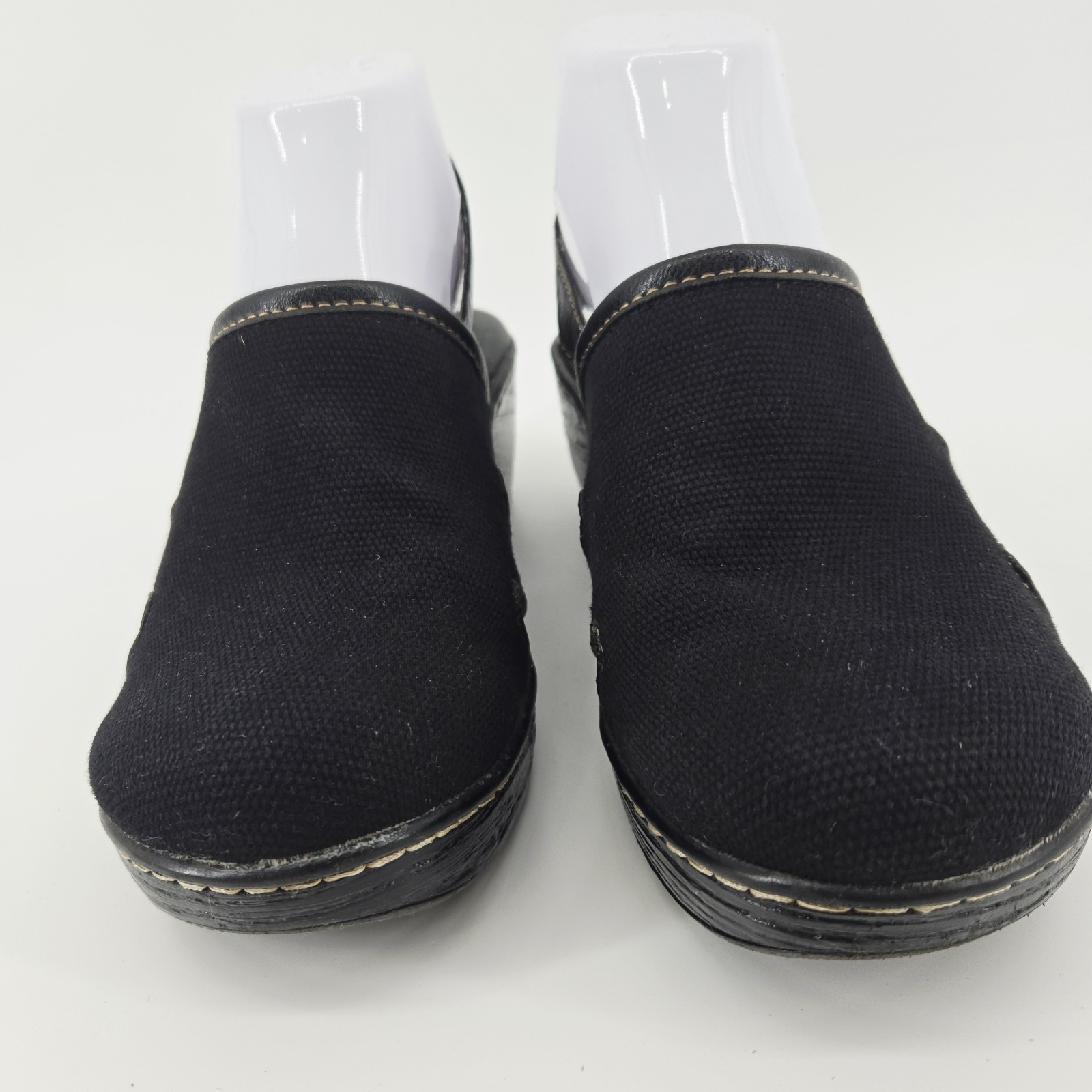 BOC Womens Clogs 7M Black Canvas Slingback Chunky Heels Platform Y2K Style