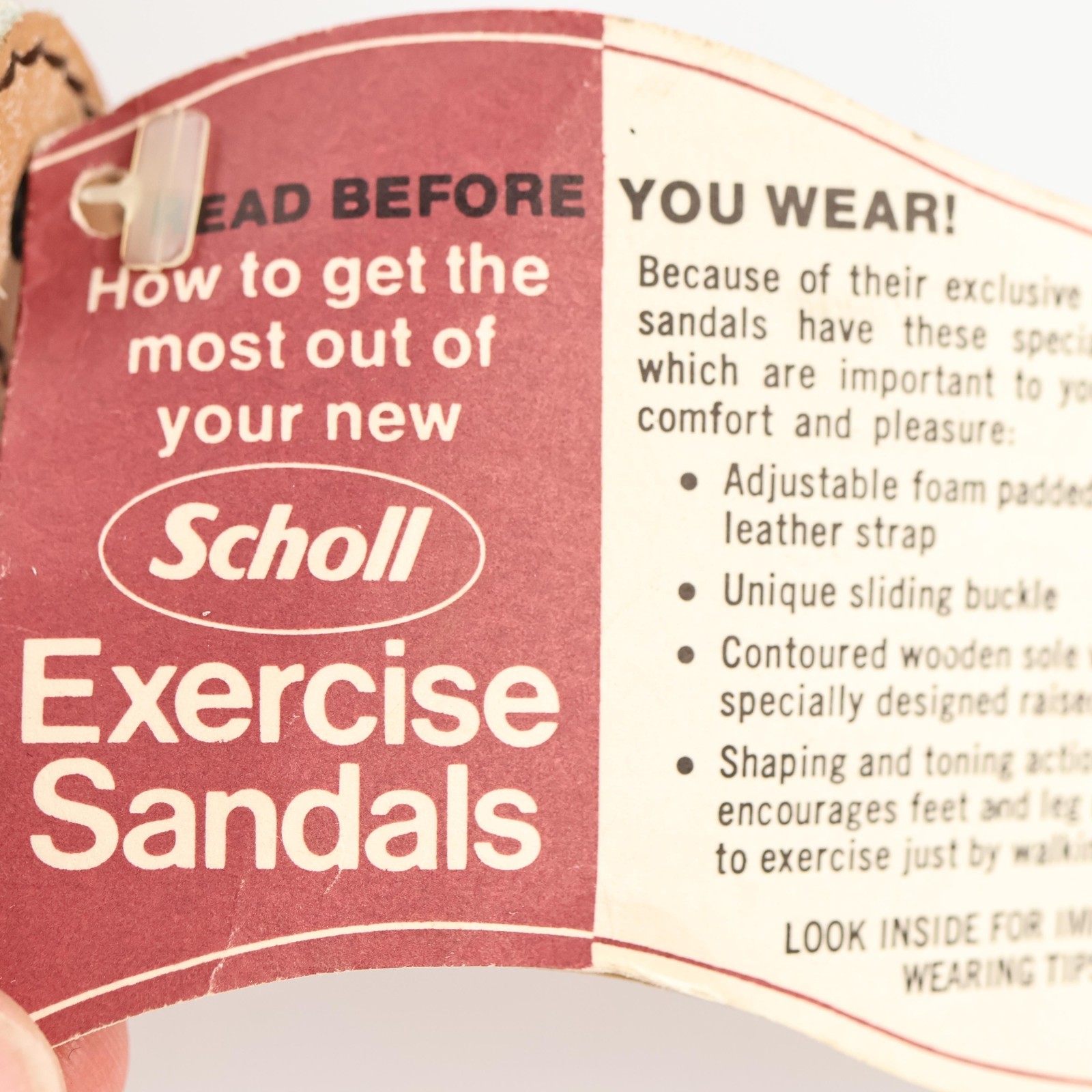 VTG Dr Scholl Womens Original Exercise Sandals Size 6 Brown Clog Wooden Sole 70s