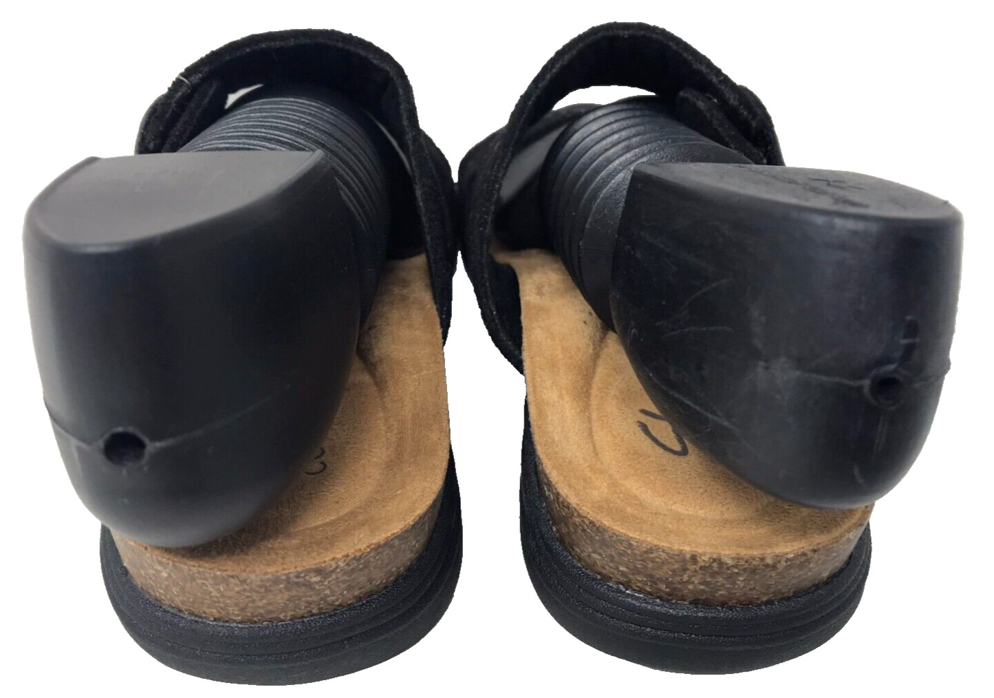 Clarks Women’s April Dusk Slip On Double Strap Slide Sandals Black Size:10 187ST