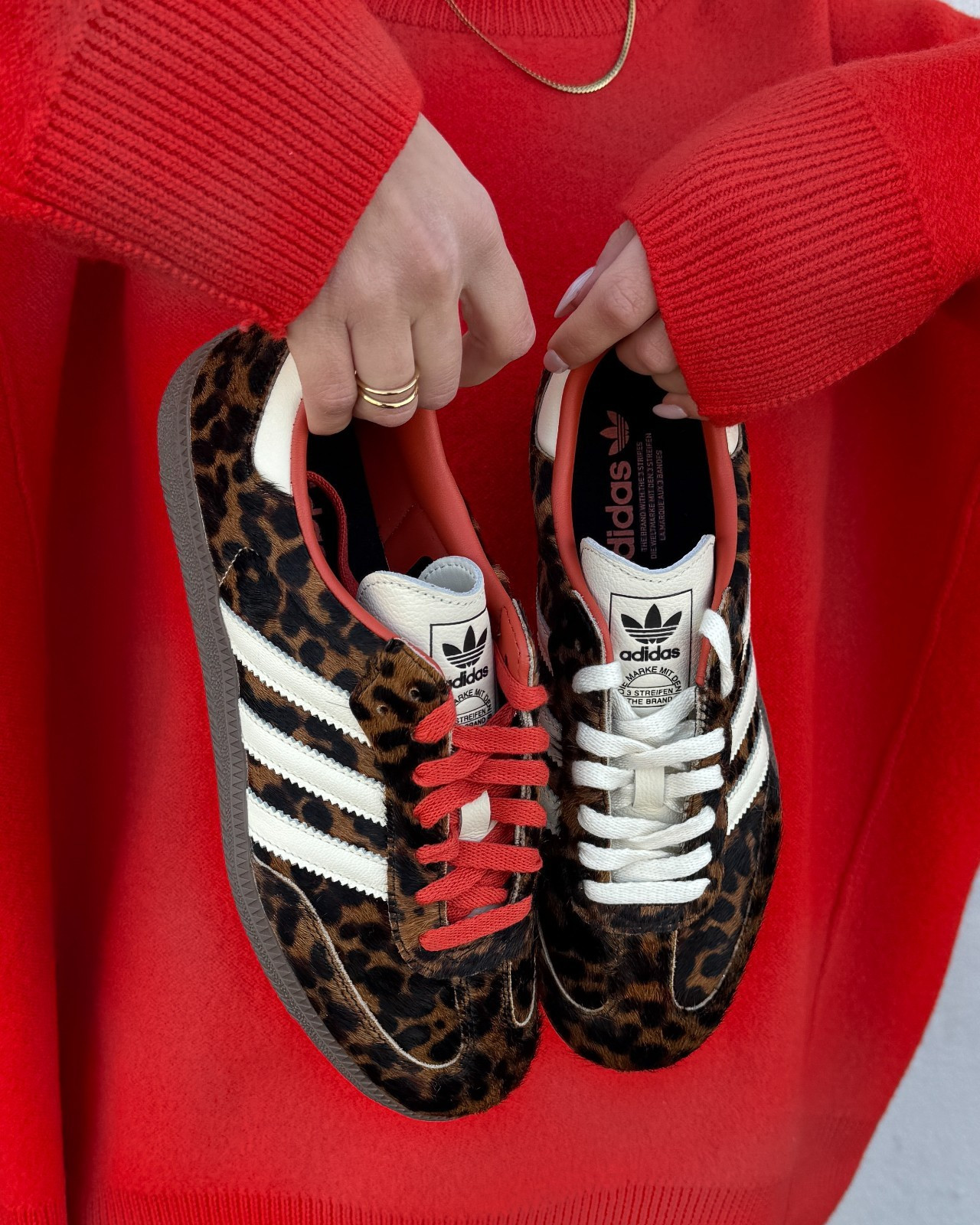 adidas Samba OG Preloved Red Leopard JI2734 Women’s Size New
