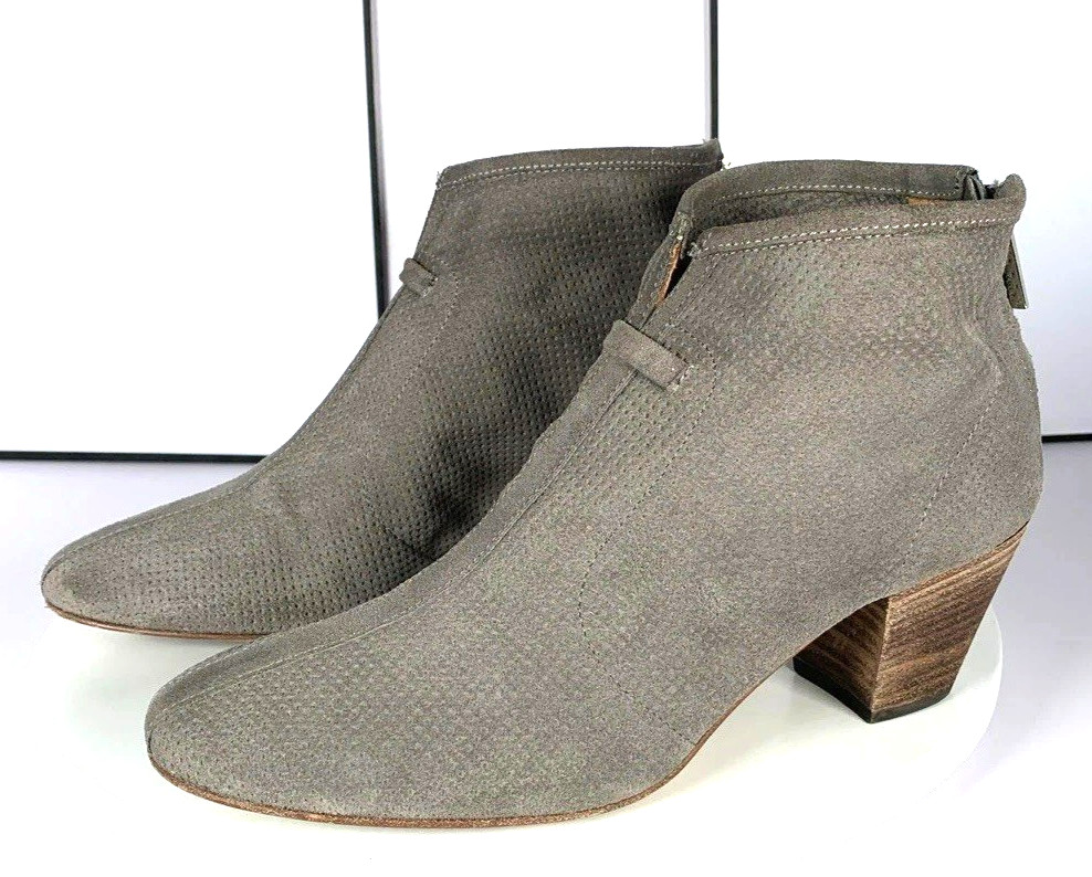 Russell Bromley Aquatalia Womens XCEL Ankle Booties Grey Perfed Suede Boots, 9.5