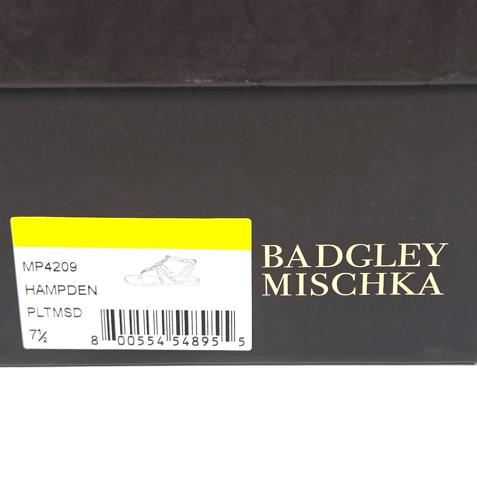 Badgley Mischka Hampden Leather Crystal Embellished Thong Sandals Gold Sz 7.5 M