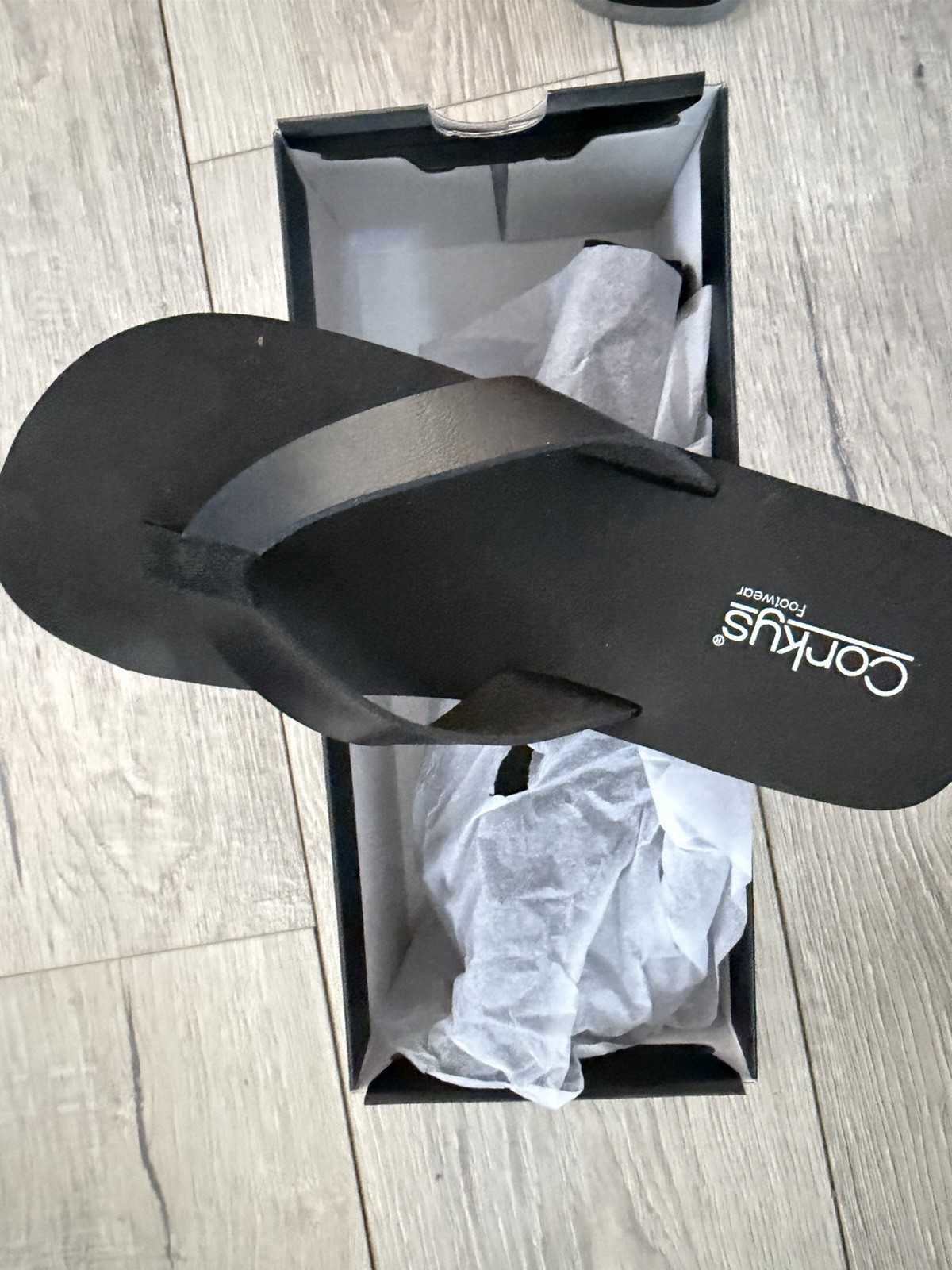 Corkys Women’s Black Flip Flop Sandals Faux Leather Slip-On US 10