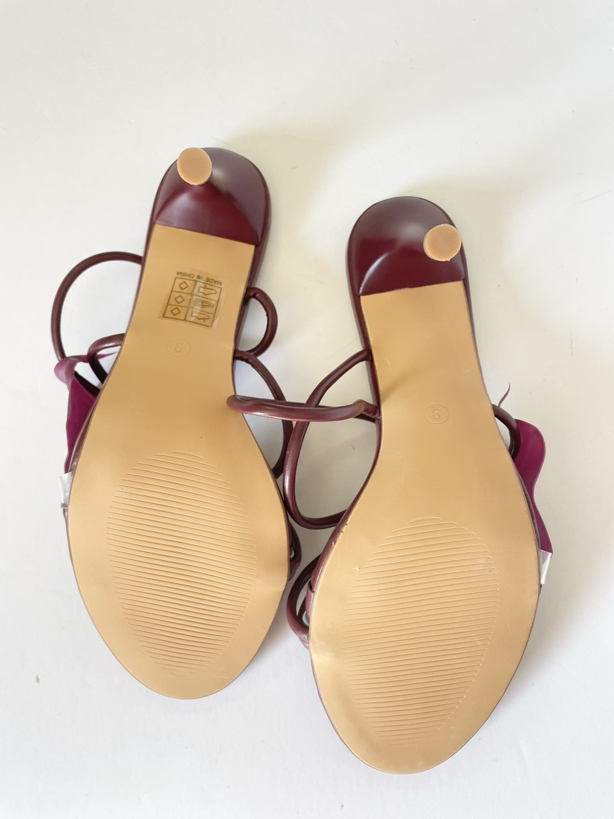 NEW Wine Burgundy Floral Strap Stiletto Sandal heels lily vine