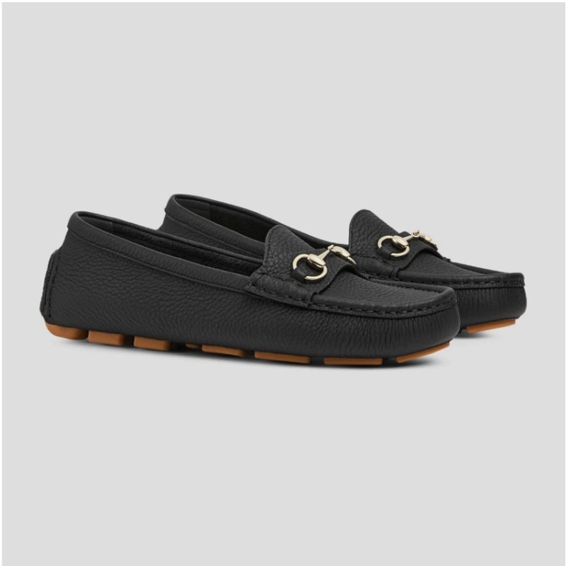 NEW Gucci Clove Calfskin Leather EU 39.5 US 9.5 Horsebit Driver Loafers Black