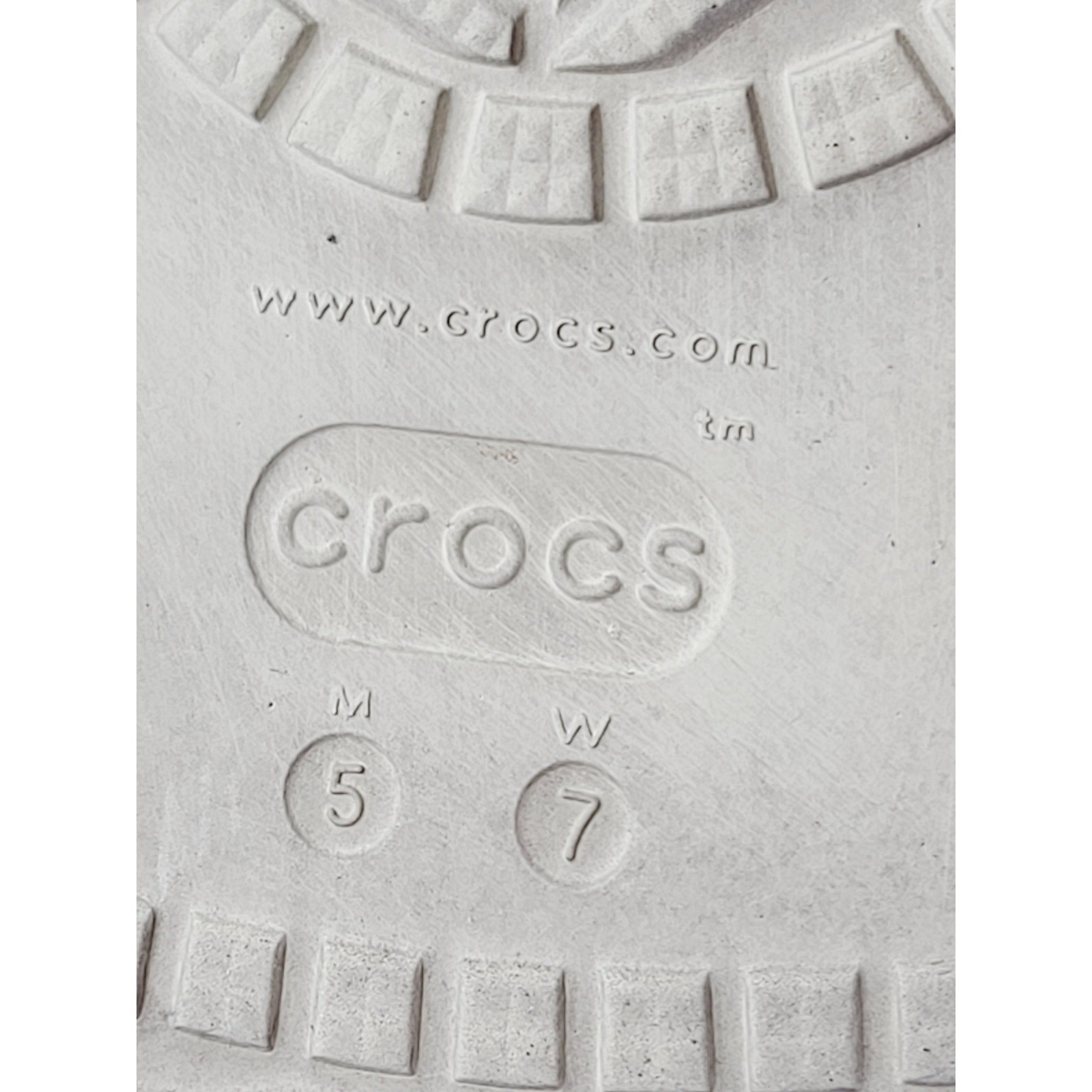 Crocs, Solid Croslite Slip On Clogs Sandals, Men Size 5 Womens Size 7 Bone White