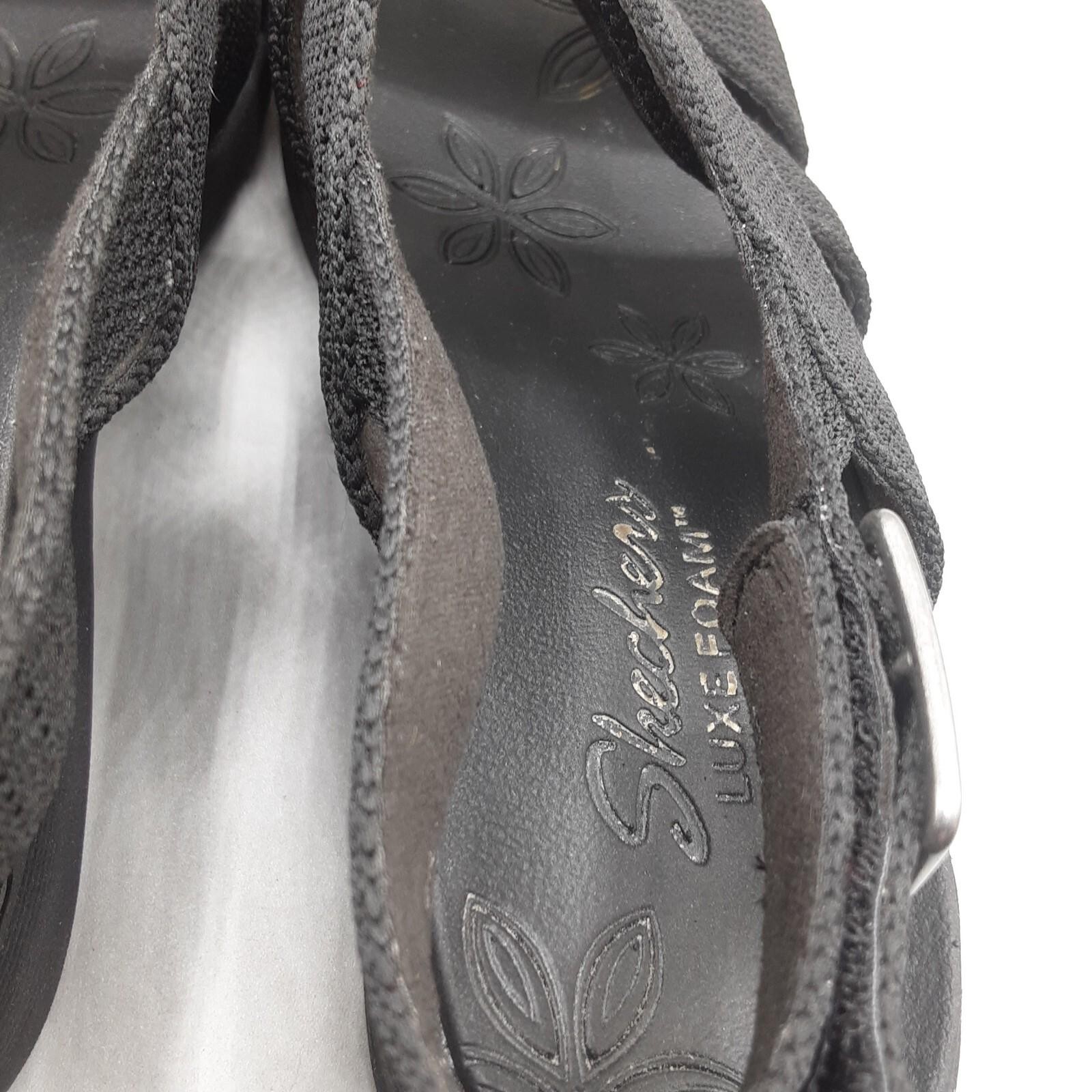 Skechers Pier Lite Night Owl Sandals Women’s 8M Black Slingback D186