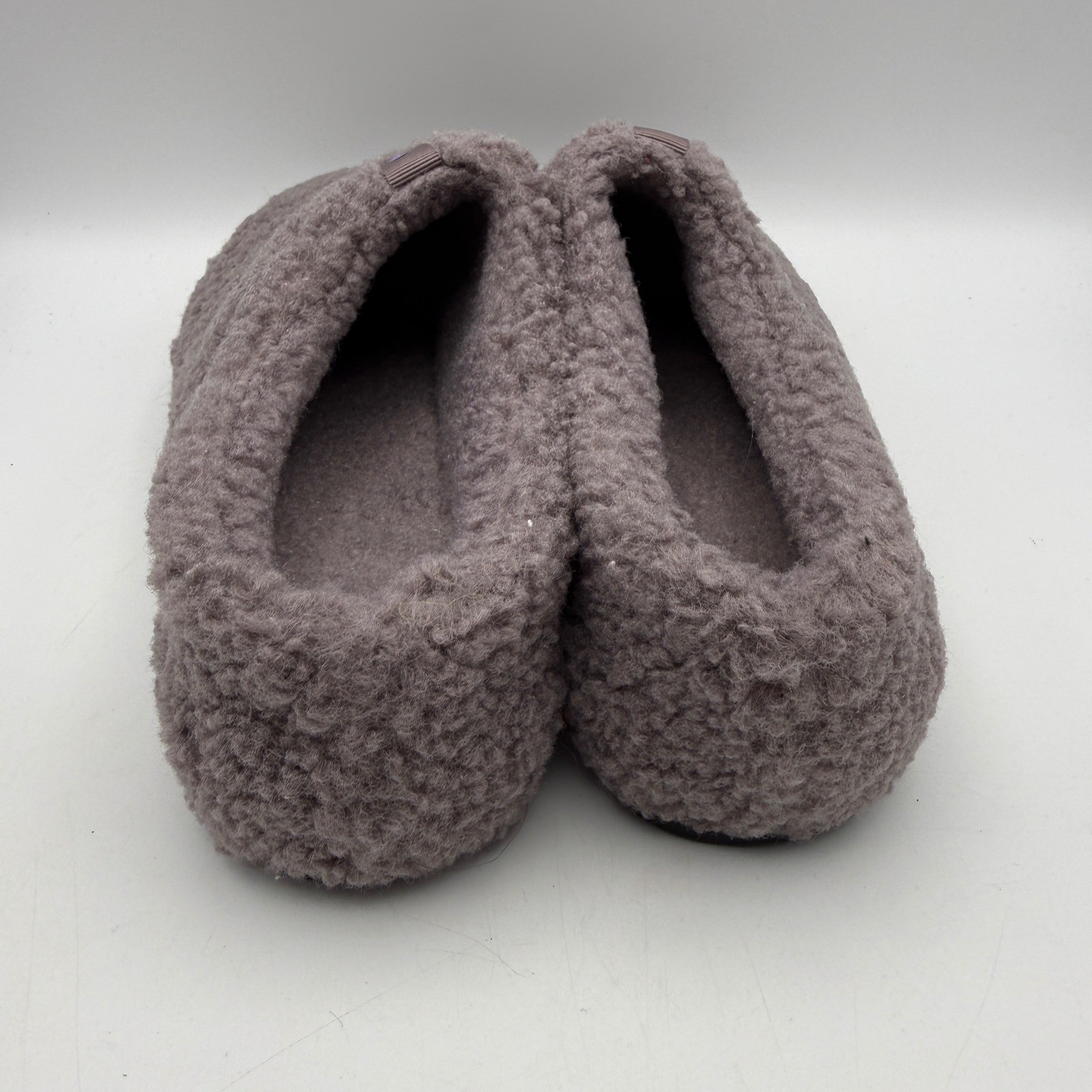 Bombas Sherpa Slipper Women Size 9 Grey Purple Logo Honeycomb Sole Slip On