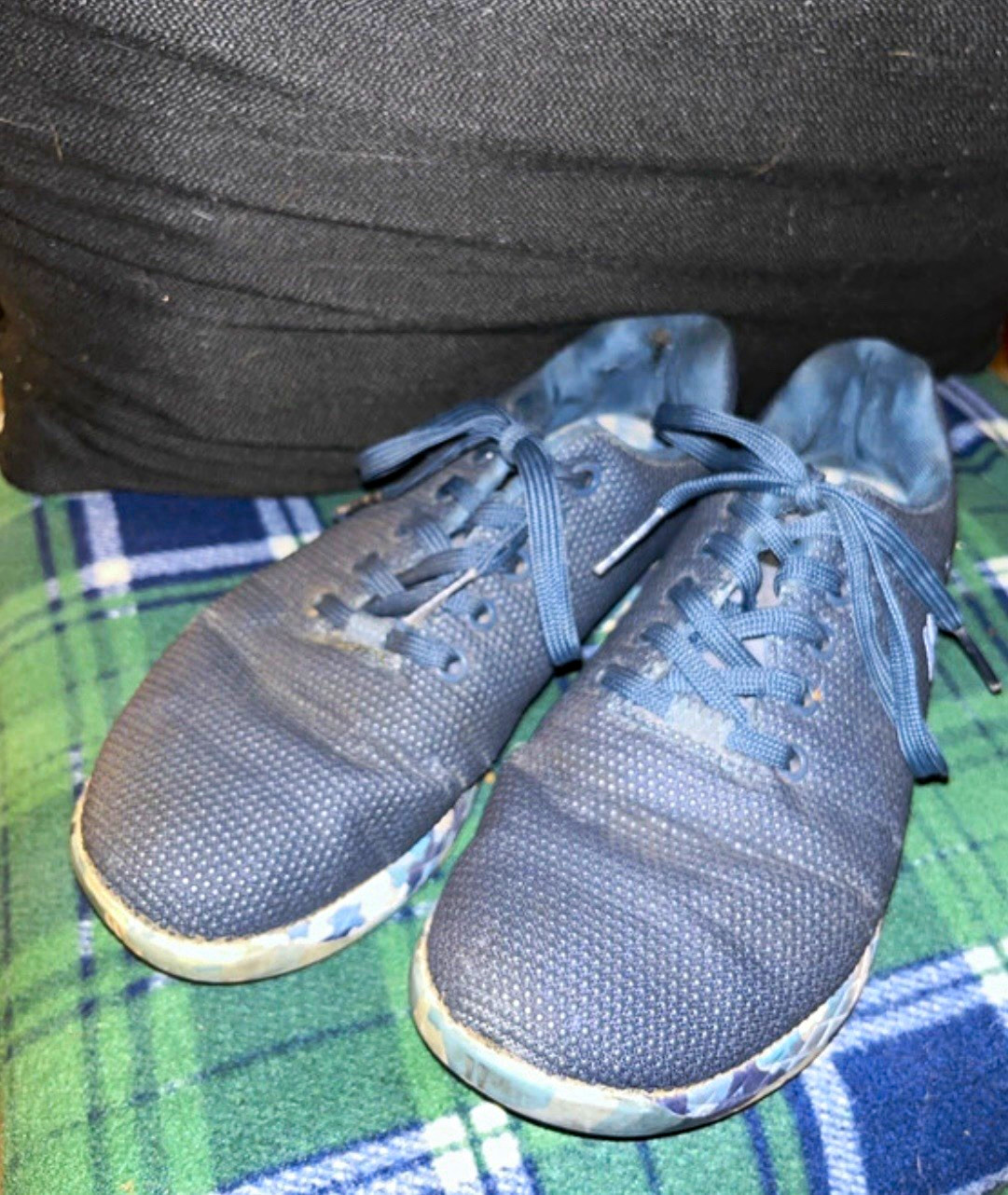 NOBULL Women’s Size 8, Low Top Athletic Sneakers Lace Up Blue/White Camouflage