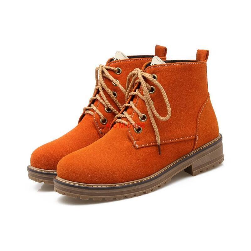Women’s Casual Creeper Formal Oxfords Lace Up Flat Retro Round Toe Ankle Boots