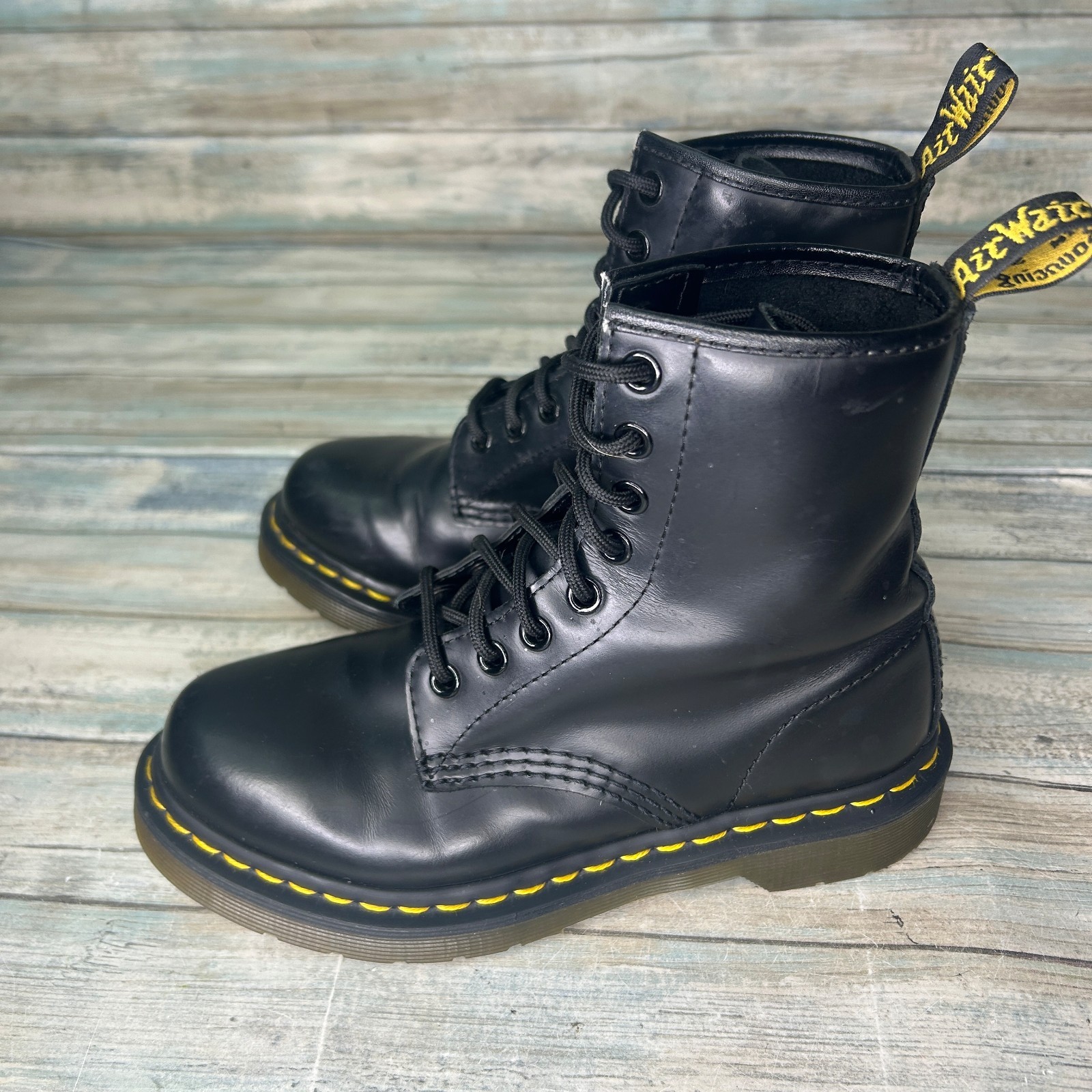 Dr Martens Boot Womens Size 5 US 1460 Soft Toe Work Black Leather Ankle Combat