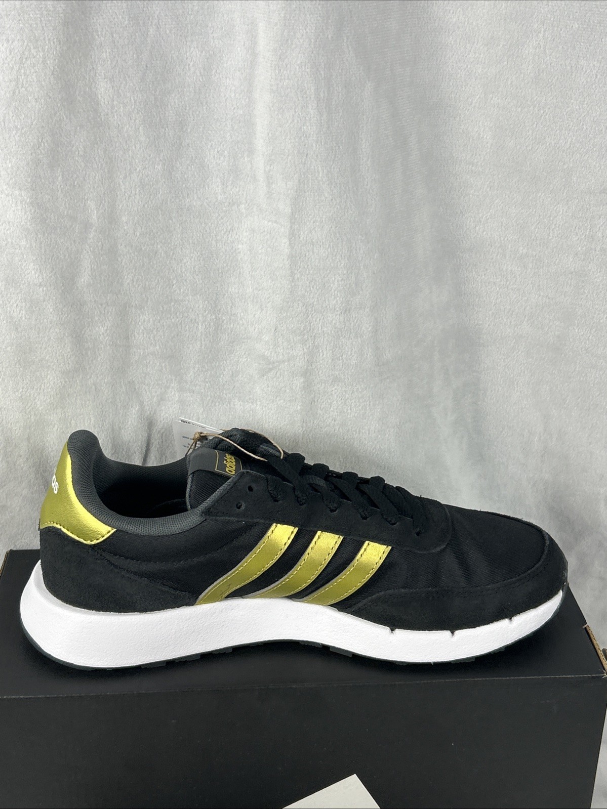 Adidas Run 60s 2.0 Black Gold GX1714 Women’s 7.5W / 6.5Y NIB