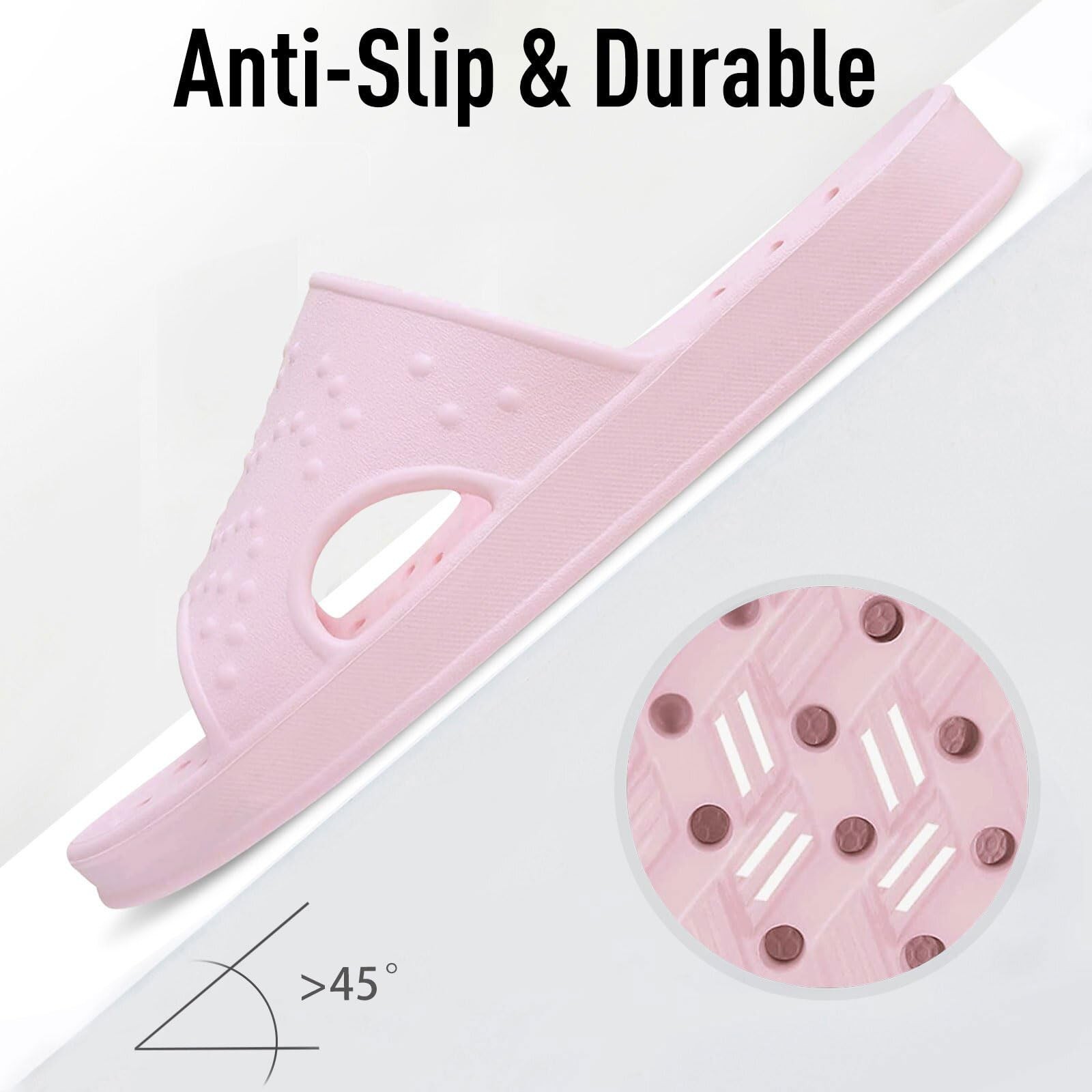 Shower Shoes for Men with Arch Quick Drying Pool Slides Lightweight Beach San…