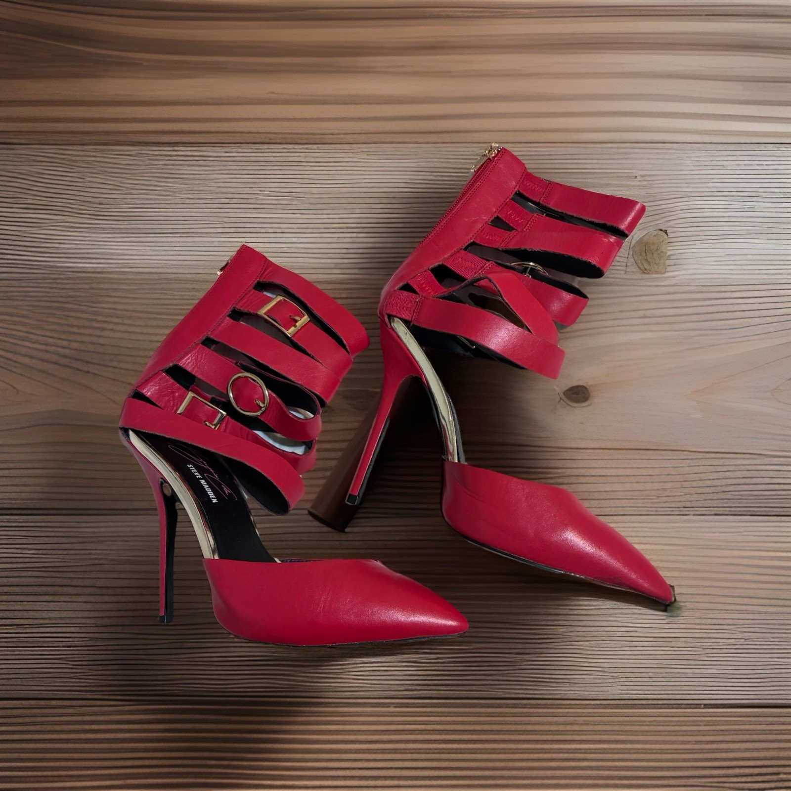 Size 8.5 Keyshia Cole/Steve Madden Red Leather Pumps Spring Summer Fall Winter