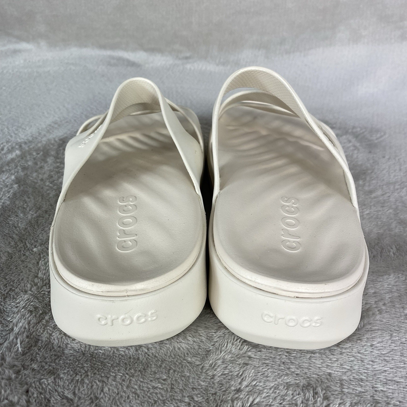 Crocs Getaway Slide Strappy Sandals Womens Size 10 Stucco Off White Platform NEW