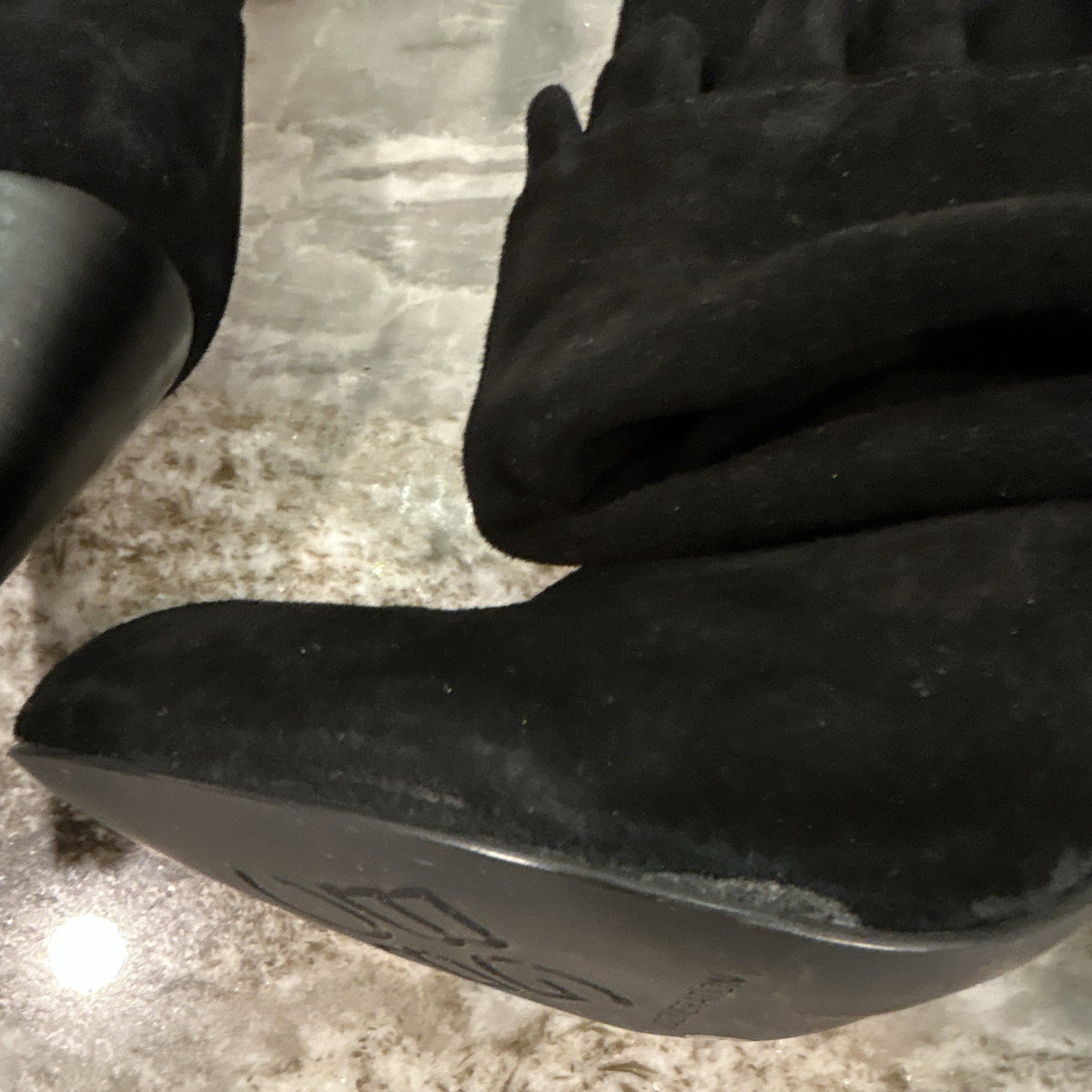 BCBG Generation BG-SANJI Black Suede Knee High Lace-Up Boots Pointed Toe 10M