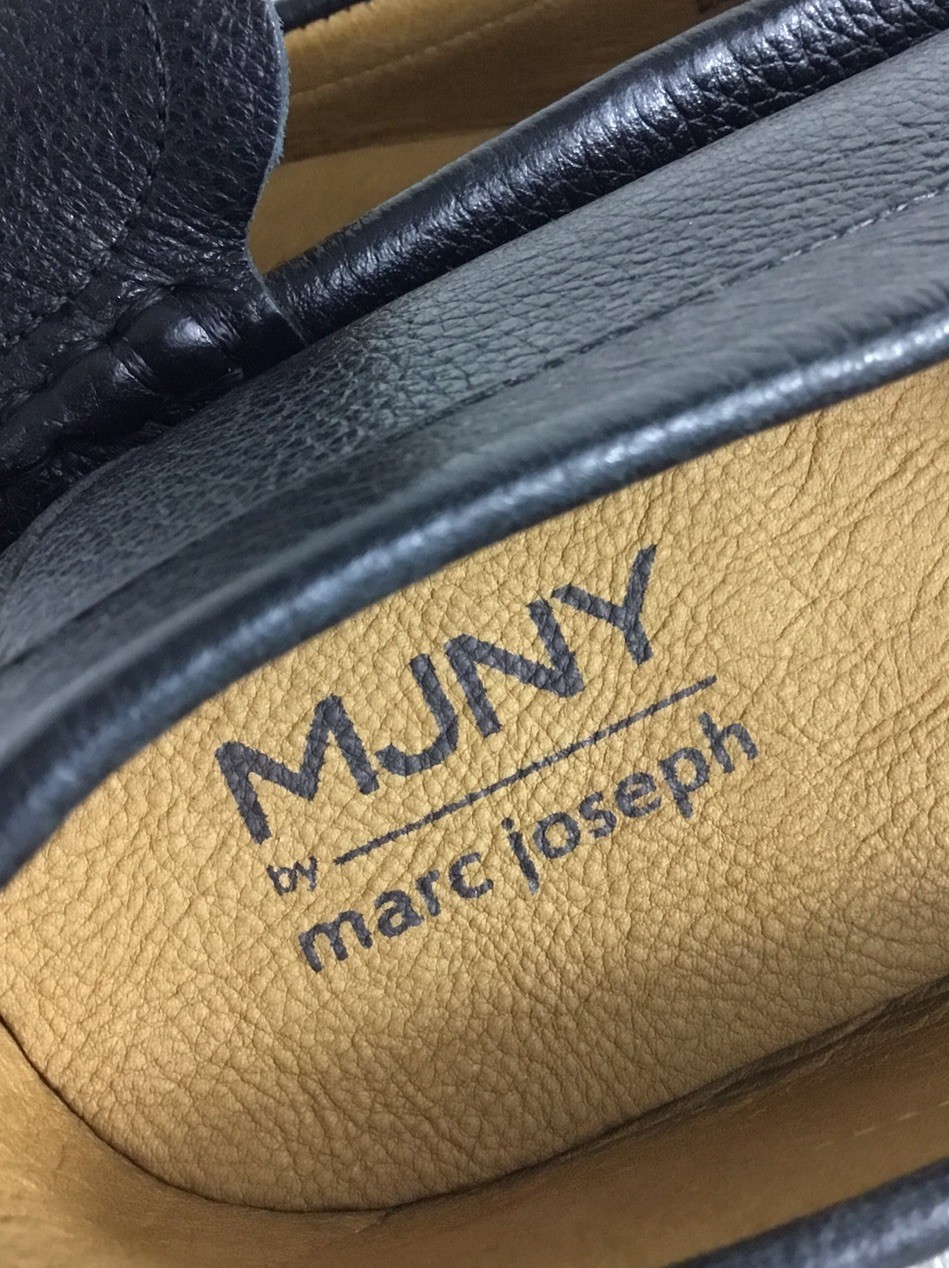 MJNY Marc Joseph Lake Road Loafers Women’s 10 Black Pebbled Leather Shoes Brazil