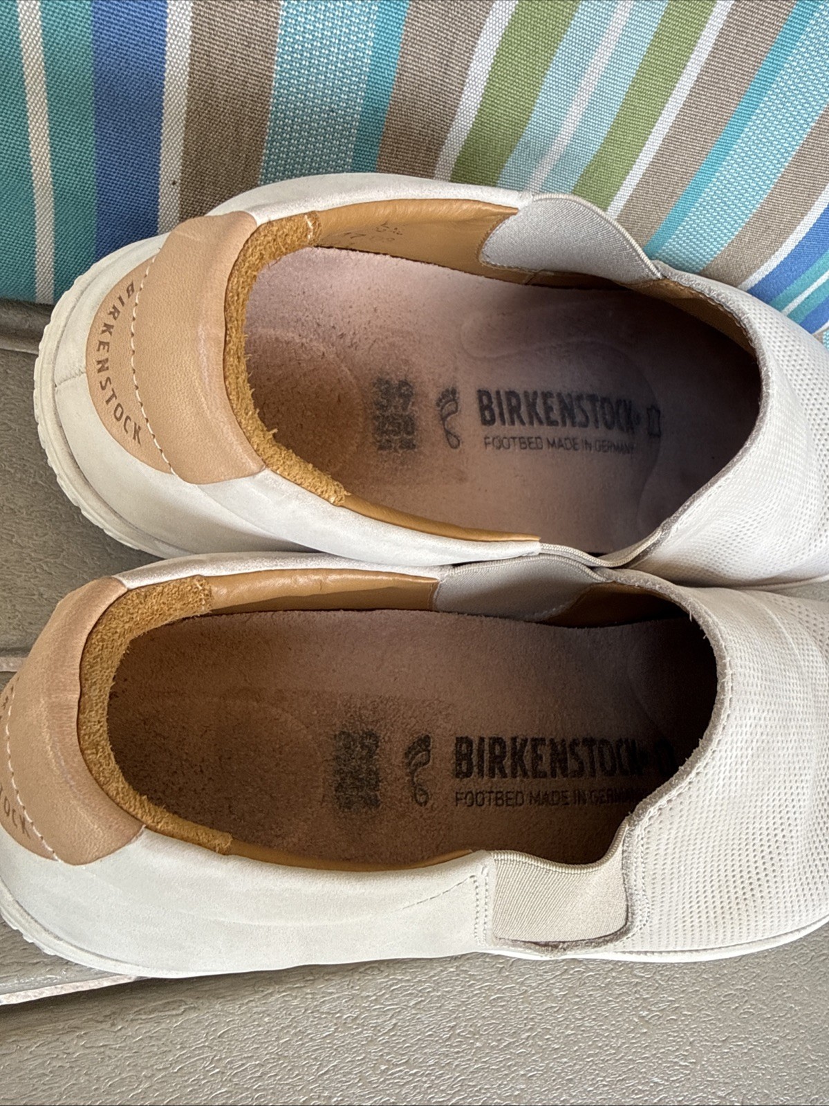 EUC Birkenstock Barrie Tan San Nubuk Leather slip on Loafer Sneaker EU 39 R US 8