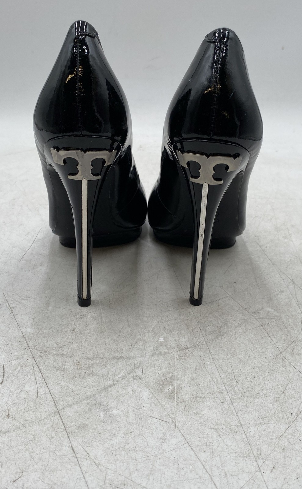 Tory Burch Womens Black Round Toe Slip-On Stiletto Pump Heels Size 10 With COA