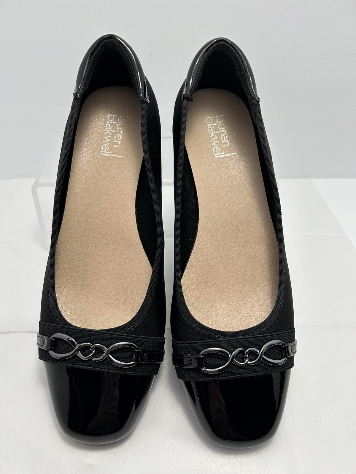 Lauren Blackwell Womens Wedge Shoes Size 11M Black Cap toe #E