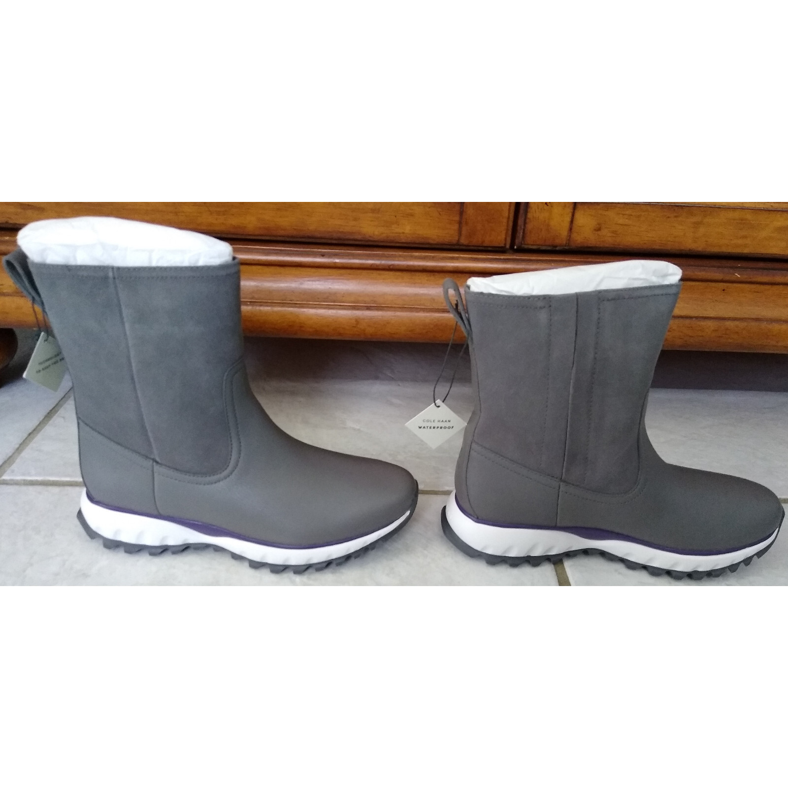 Cole Haan Women’s Zg Xc Boot (Wp) Mid Calf 5.5 B NWOB Boots Grey Gray