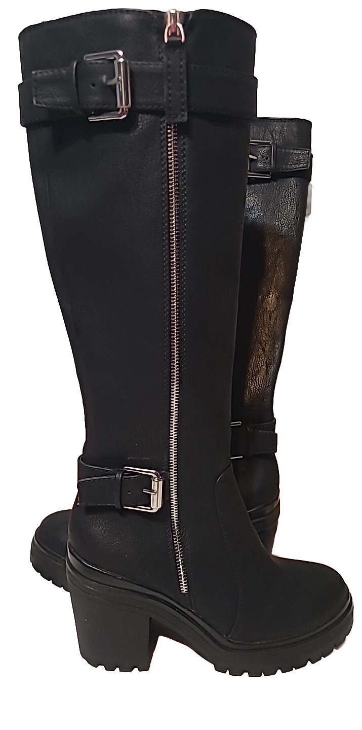 Vtg Y2k Steam Punk Chunky Platform Boots Knee Hi Gothic Witchy Dark Vamp Retro