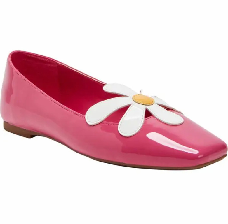 NEW KATY PERRY FUSCHIA PINK EVIE DAISY BALLET FLATS SHOES SZ 8