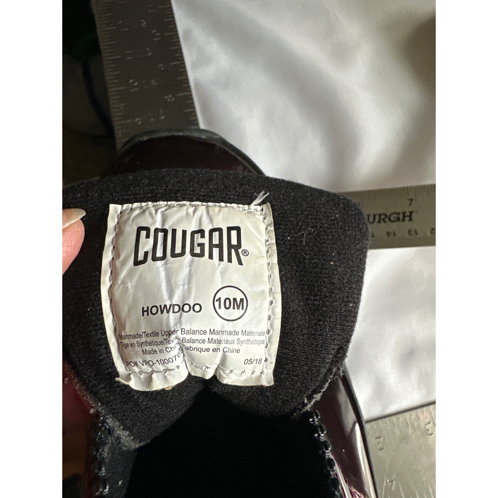 Cougar Howdoo Burgundy Patent Waterproof Front Zip Ankle Boots Womens 10M