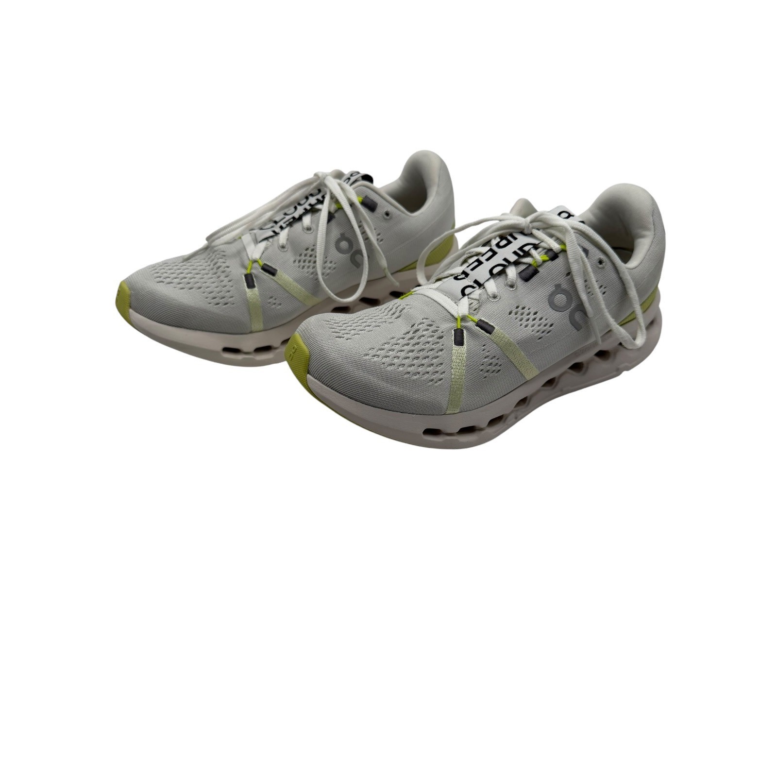 On Cloudsurfer Running Shoes Womens 7.5 Grey Lime Excellent 3WD10440248