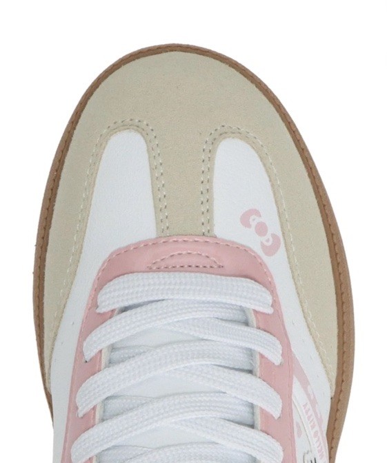 Sanrio Hello Kitty Women’s Lace Up Athletic T-Toe Sneakers White/Pink Size 6