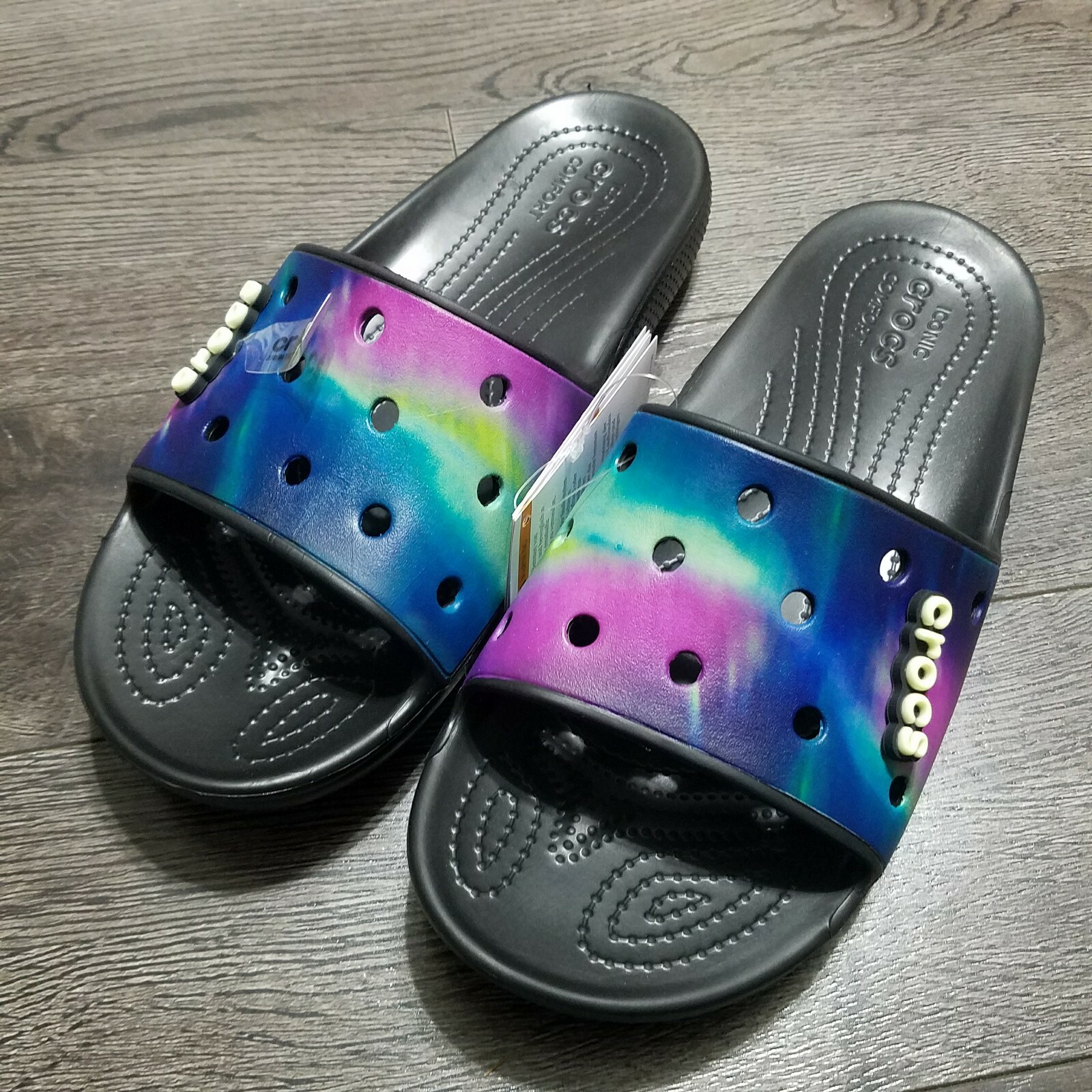 CROCS Classic Out Of This World Glow in the Dark Slide Sandals Mens 10 Womens 12