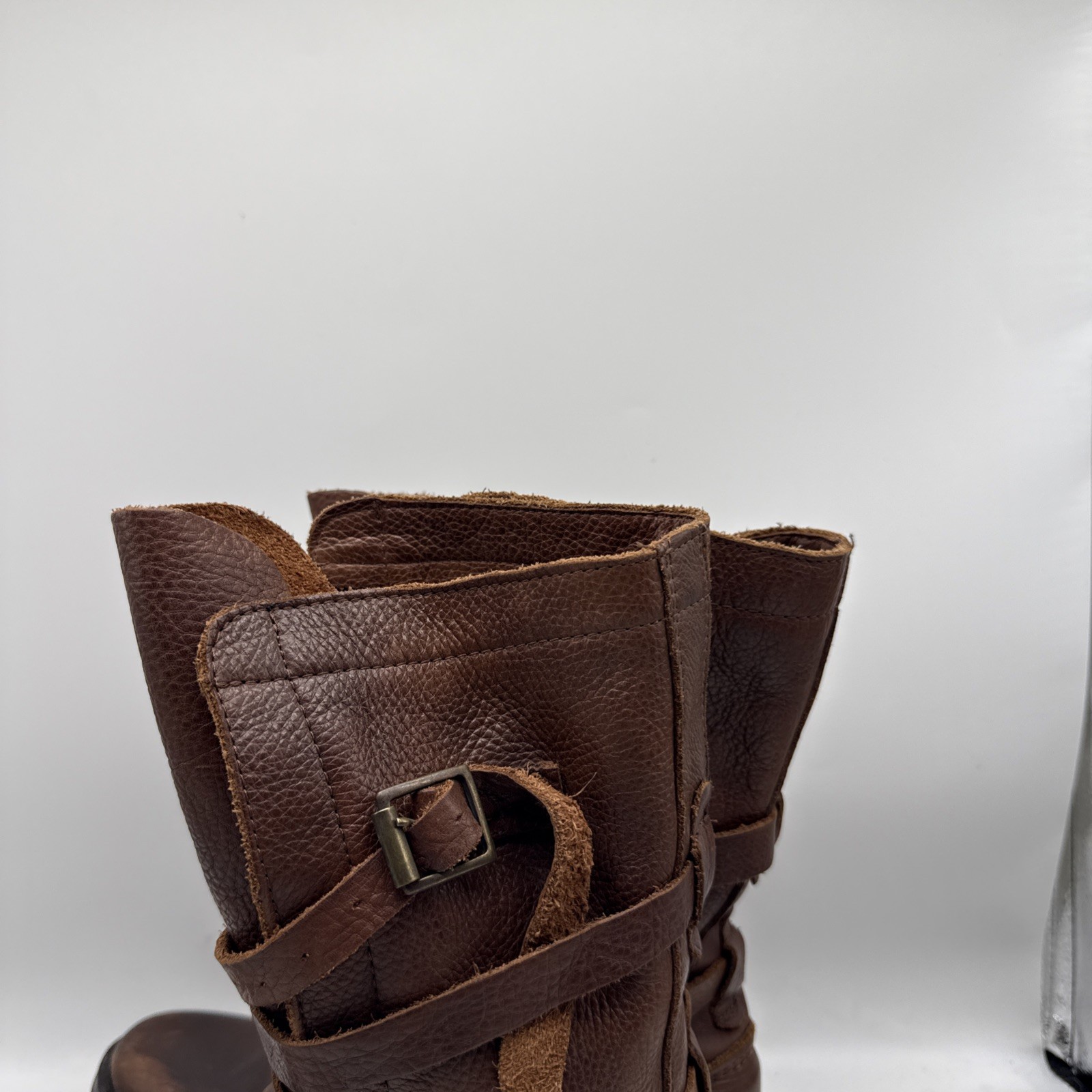 Steve Madden Combat Boots 8.5M Banddit Leather Moto Grunge Distress
