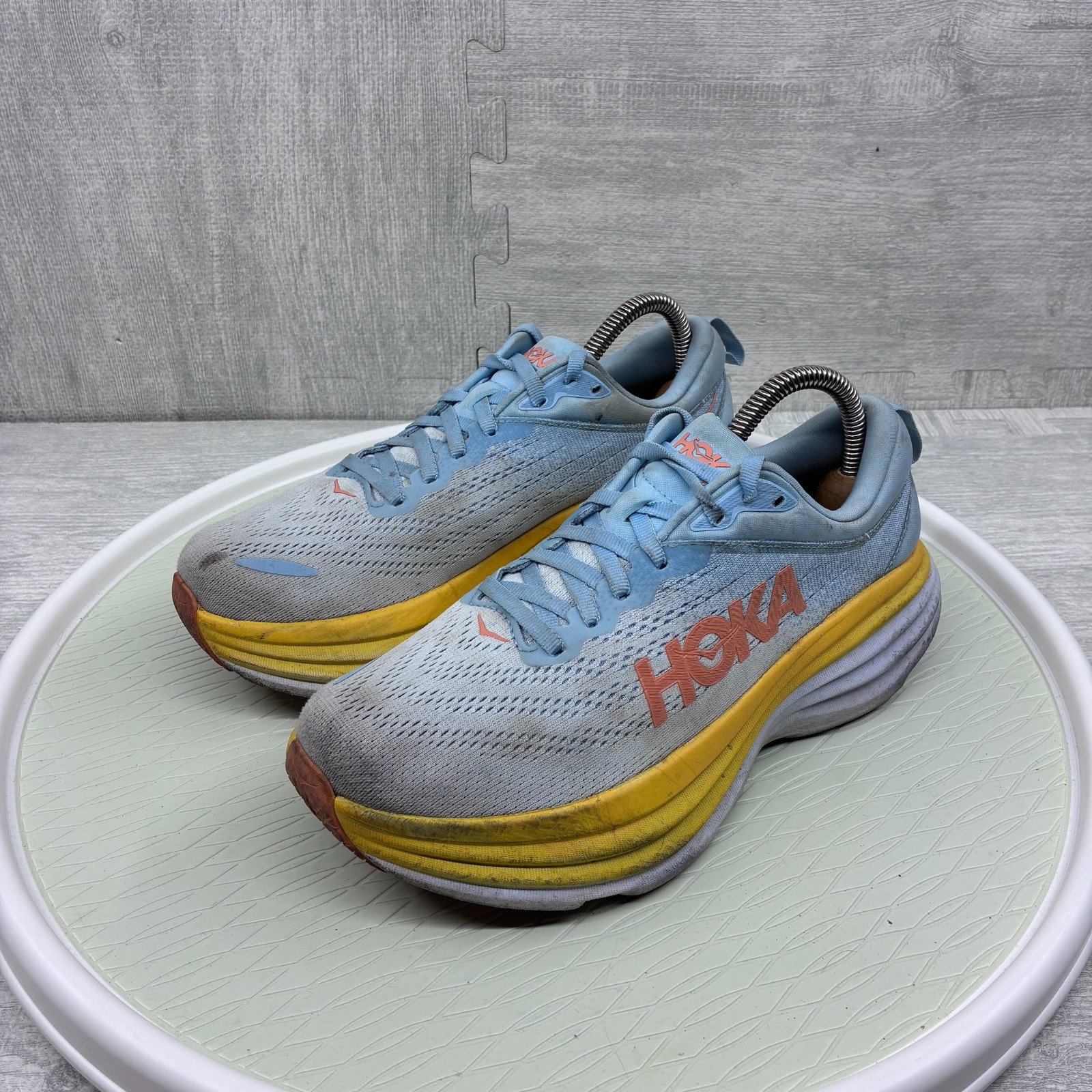 Hoka Bondi 8 Running Shoes Women’s Size 8.5 B Blue Sneakers 1127952 SSCA