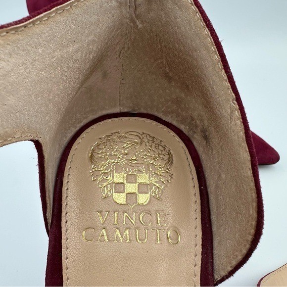 Vincent Camuto VC-Charlotte Women’s Size 9 US Red Suede Ankle-Strap Heels Shoes