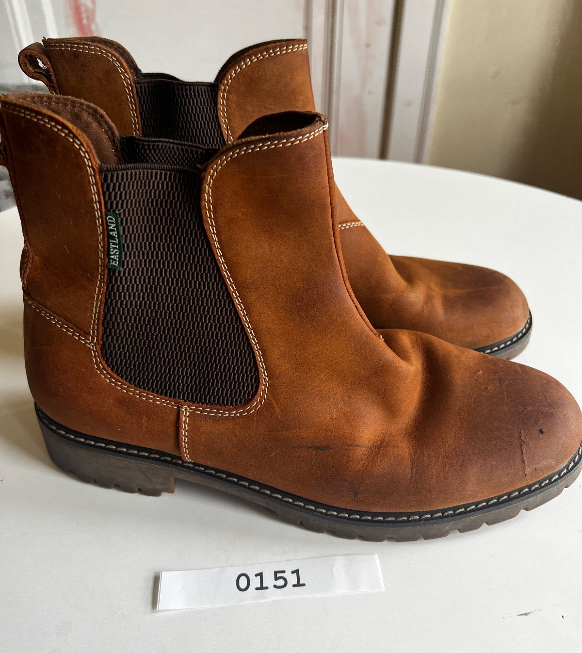 Eastland Women’s Ida Round Toe Chelsea Casual Boots Ankle Low Heel Brown 11 M