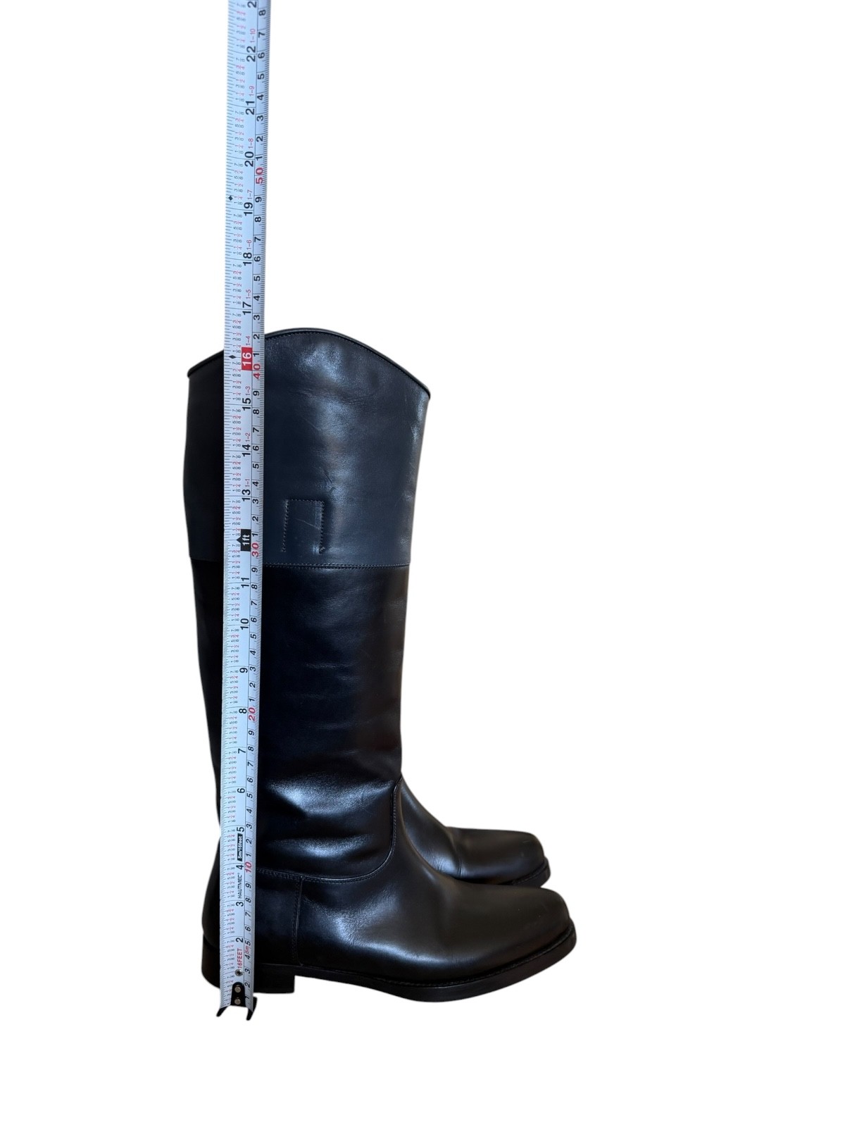 Jil Sander Two Tone Black Grey Leather Riding Boots Women EU 37 US 6.5 $1400!