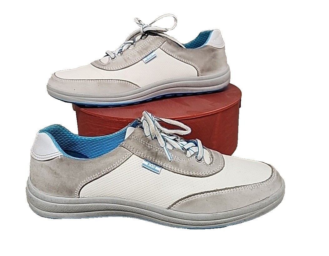 SAS Shoes Women’s 7.5 S Gray Blue Leather Lace Up Athletic Walking Sneakers